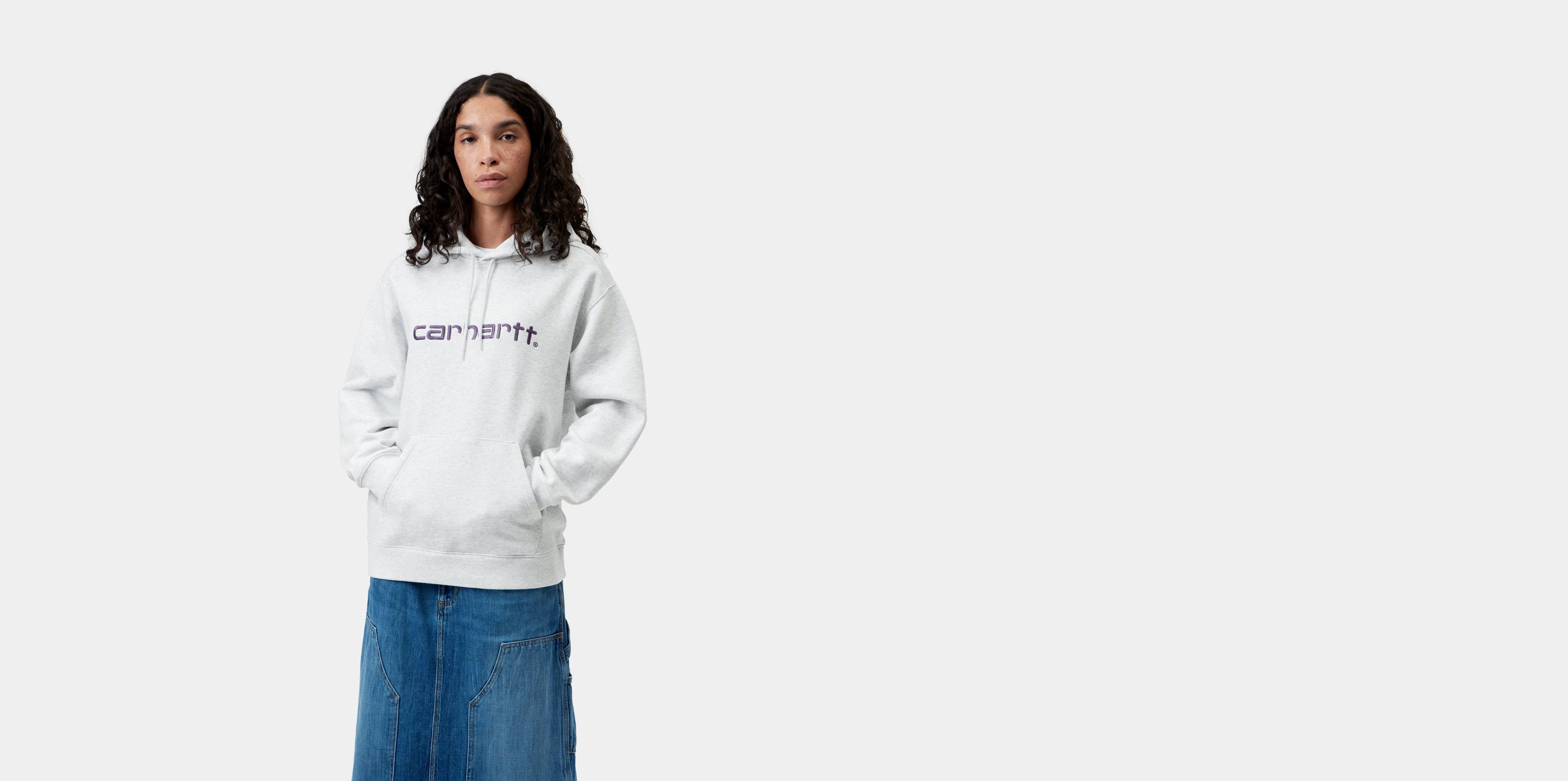 Carhartt WIP W' Hooded Carhartt Sweatshirt Ash Heather / Cozy Purple | grey | XS | Women