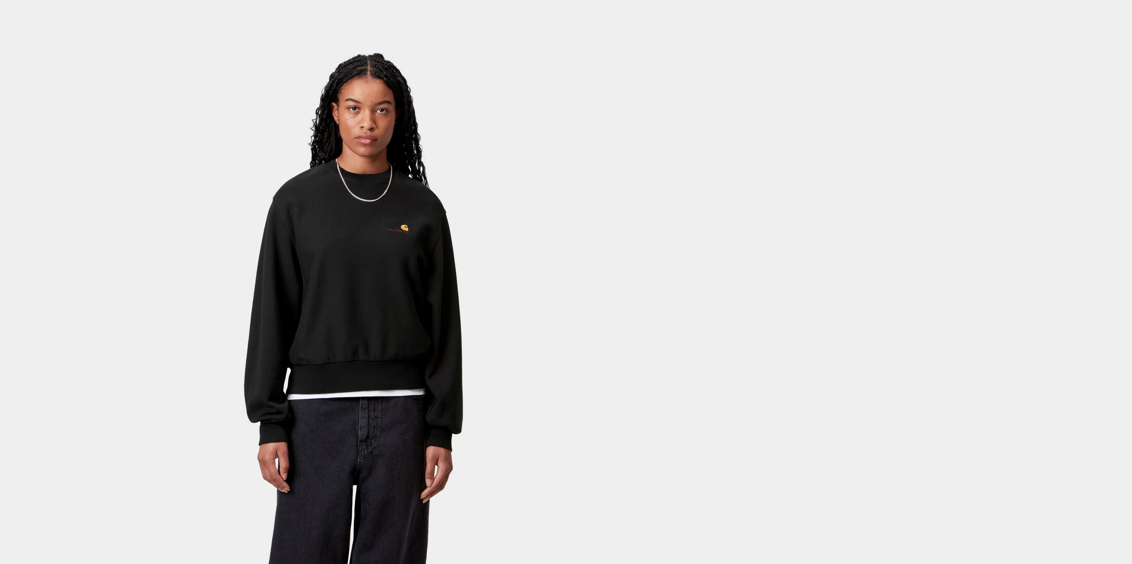 Carhartt WIP W' American Script Sweatshirt, Black | Official