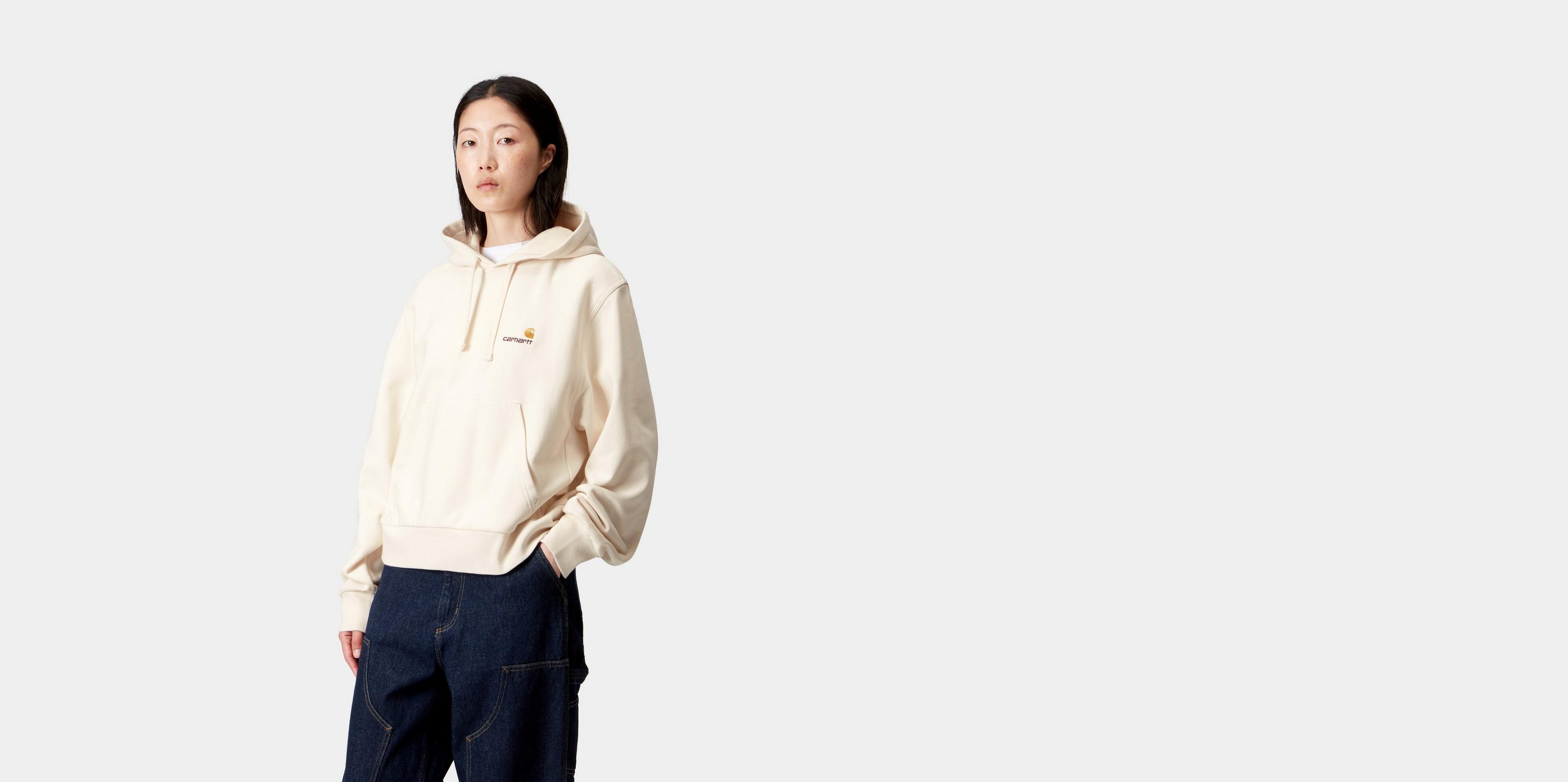 Carhartt WIP W' Hooded American Script Sweatshirt, Natural