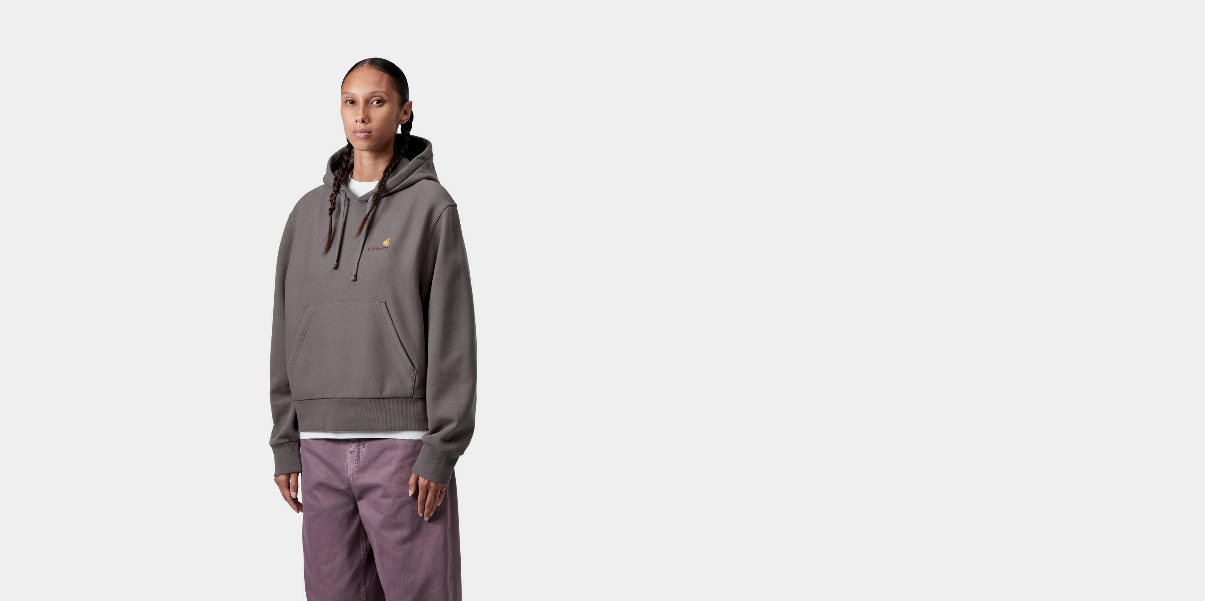 Carhartt WIP Women's Hooded American Script Sweatshirt, Porphyry