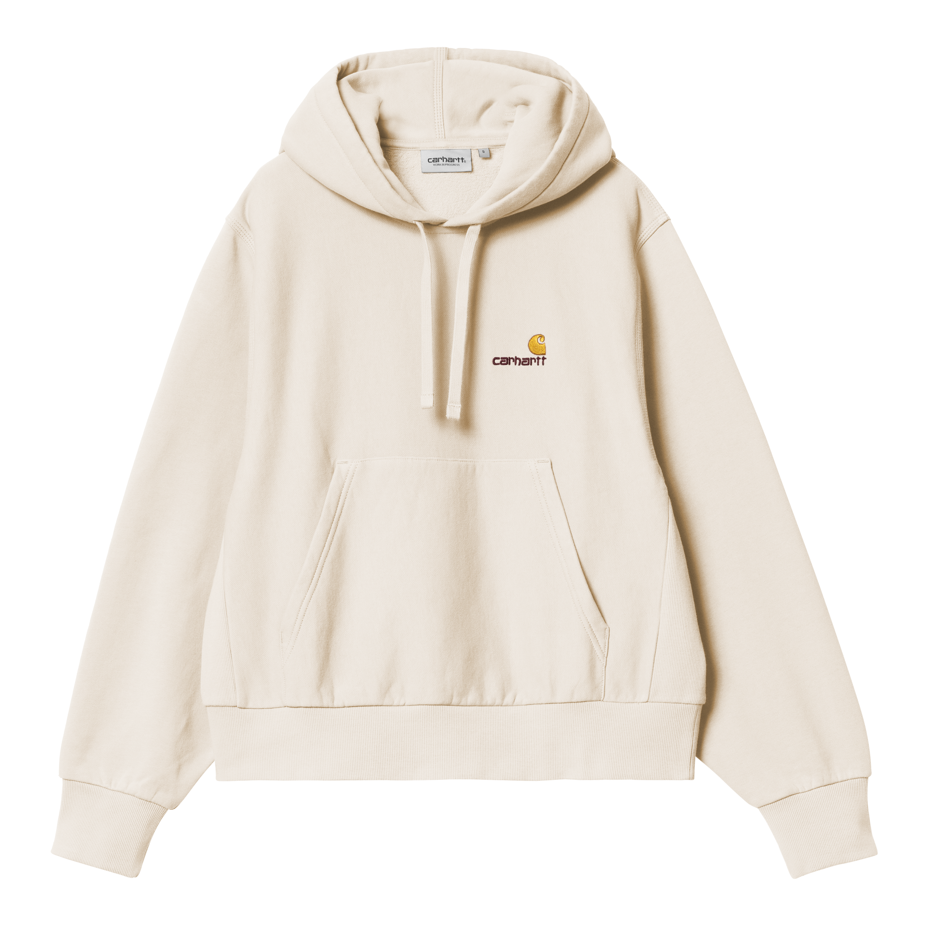 Carhartt WIP Women’s Hooded American Script Sweatshirt en Beige