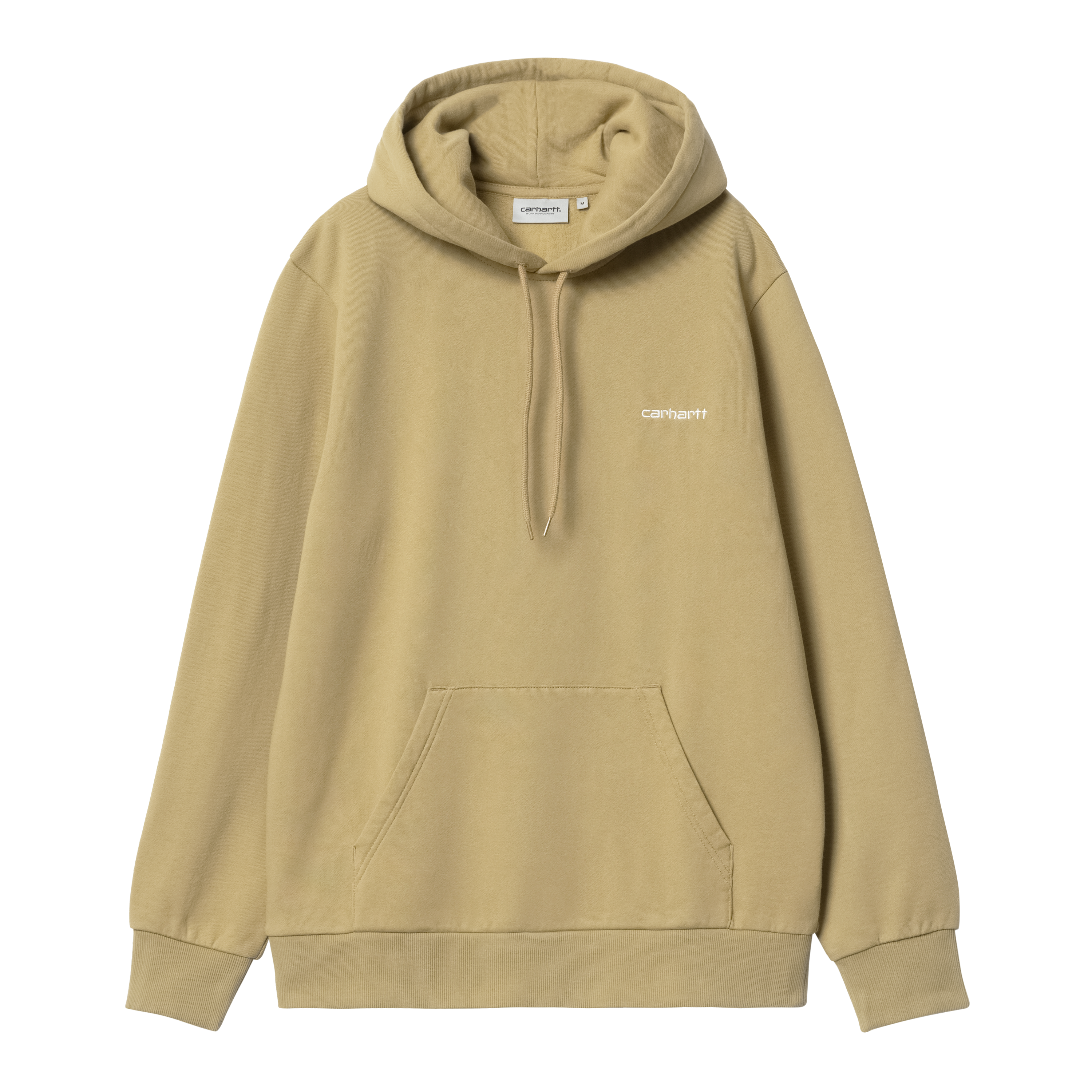 Carhartt WIP Hooded Script Embroidery Sweat in Beige