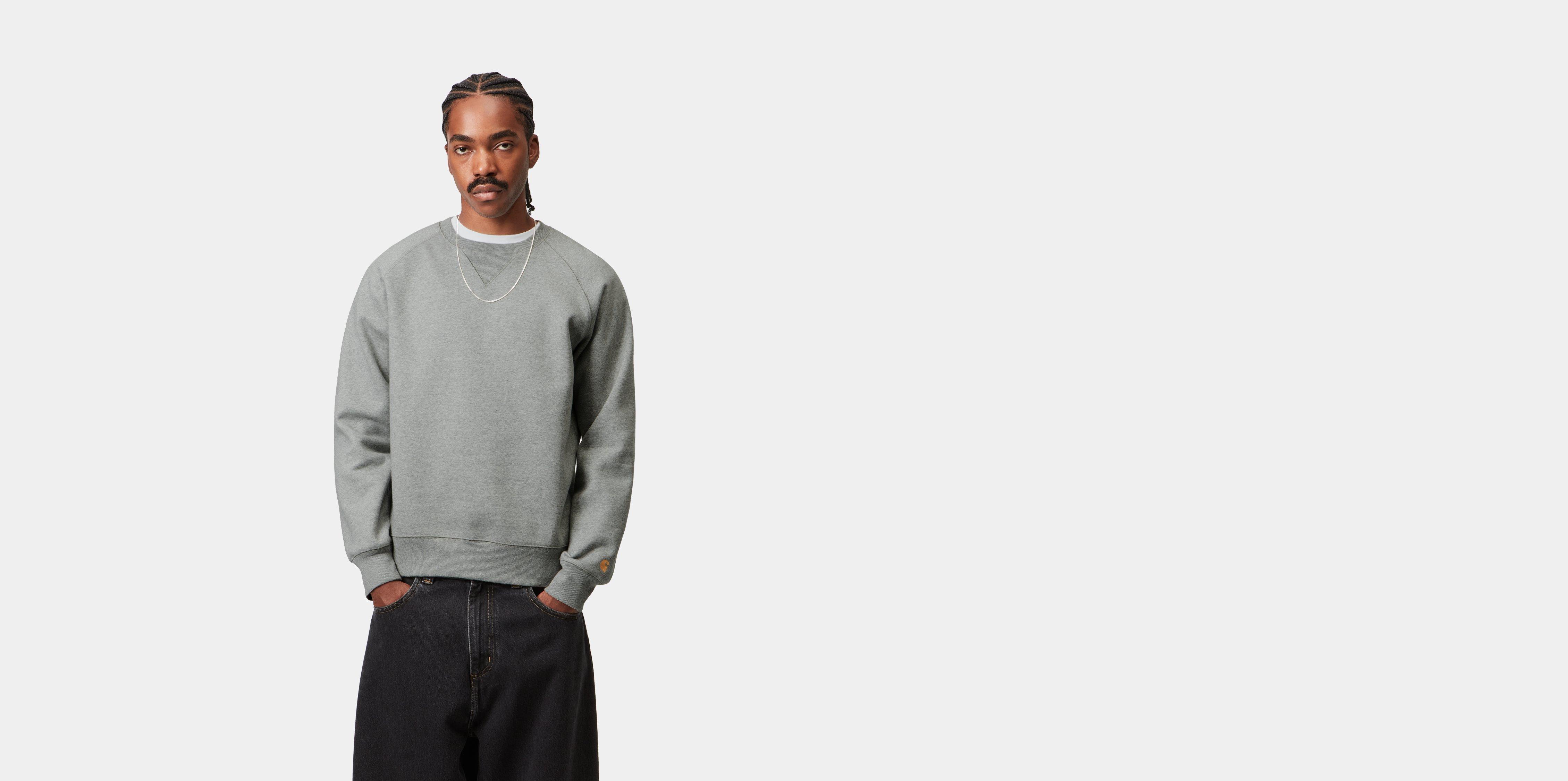 Carhartt WIP Chase Sweatshirt Grey Heather / Gold | L | Men