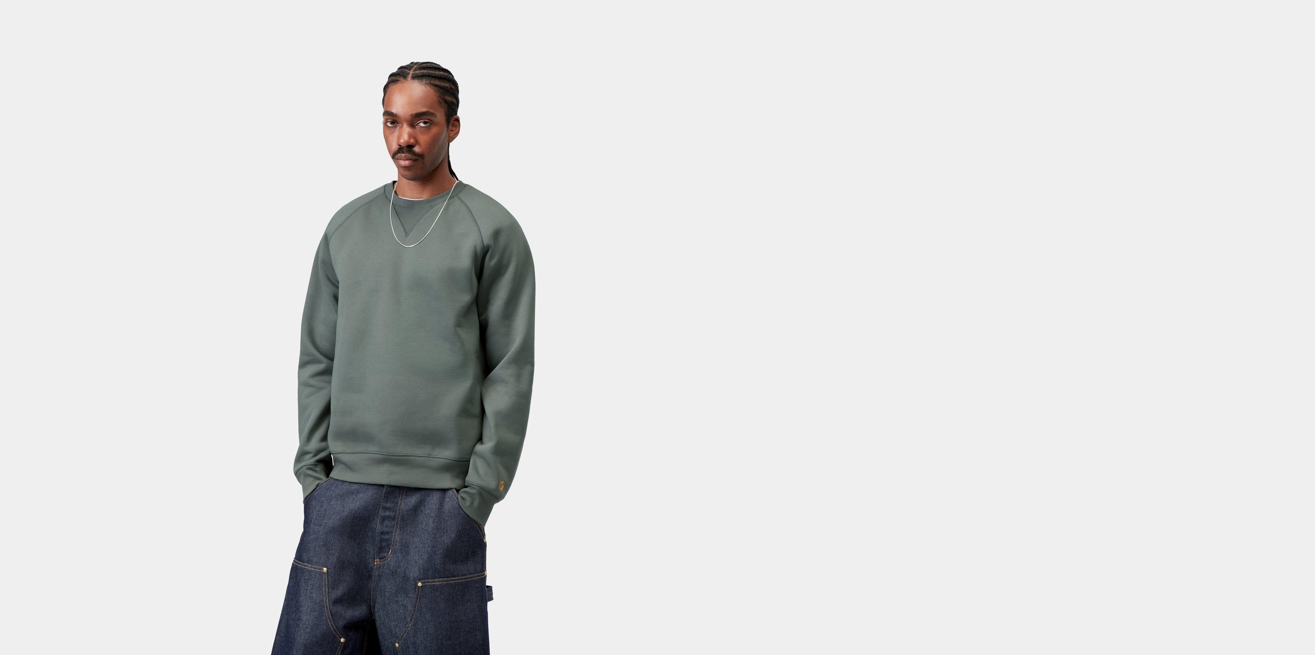 Carhartt WIP Chase Sweatshirt Velvet Green / Gold | XS | Men