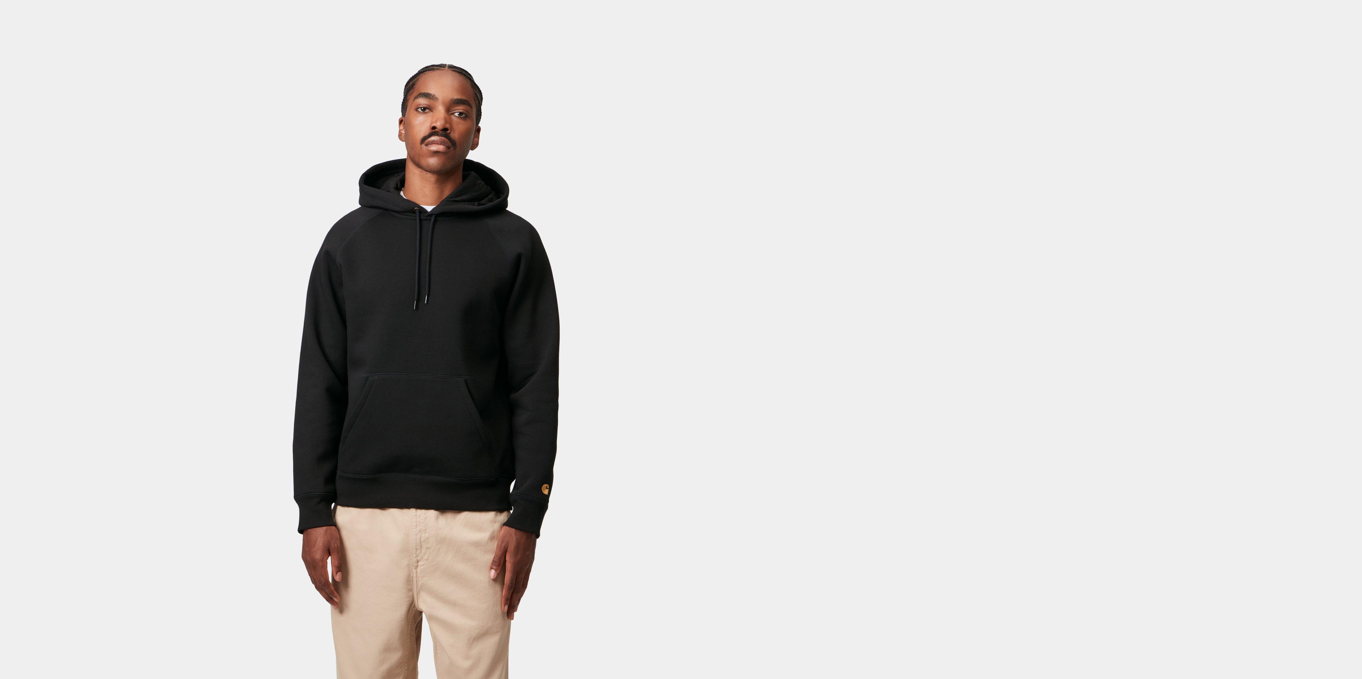 【carhartt】\"Hooded Chase\"フードチェイスフーディ/Black‐Gold Hooded Chase Jacket Carhartt WIP Zip-Hoodie in black-gold