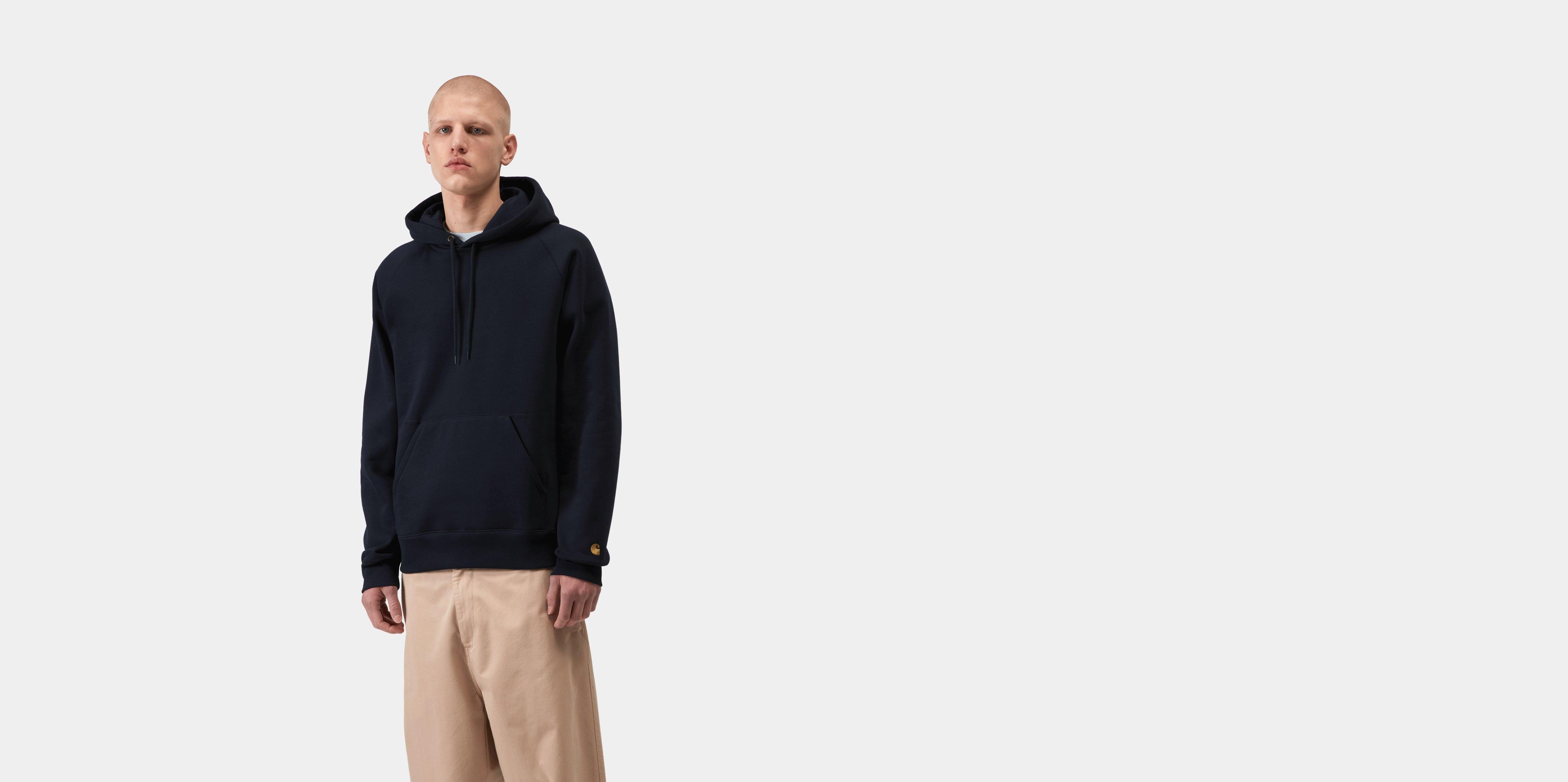 Carhartt WIP Hooded Chase Sweatshirt Dark Navy / Gold | blue | L | Men