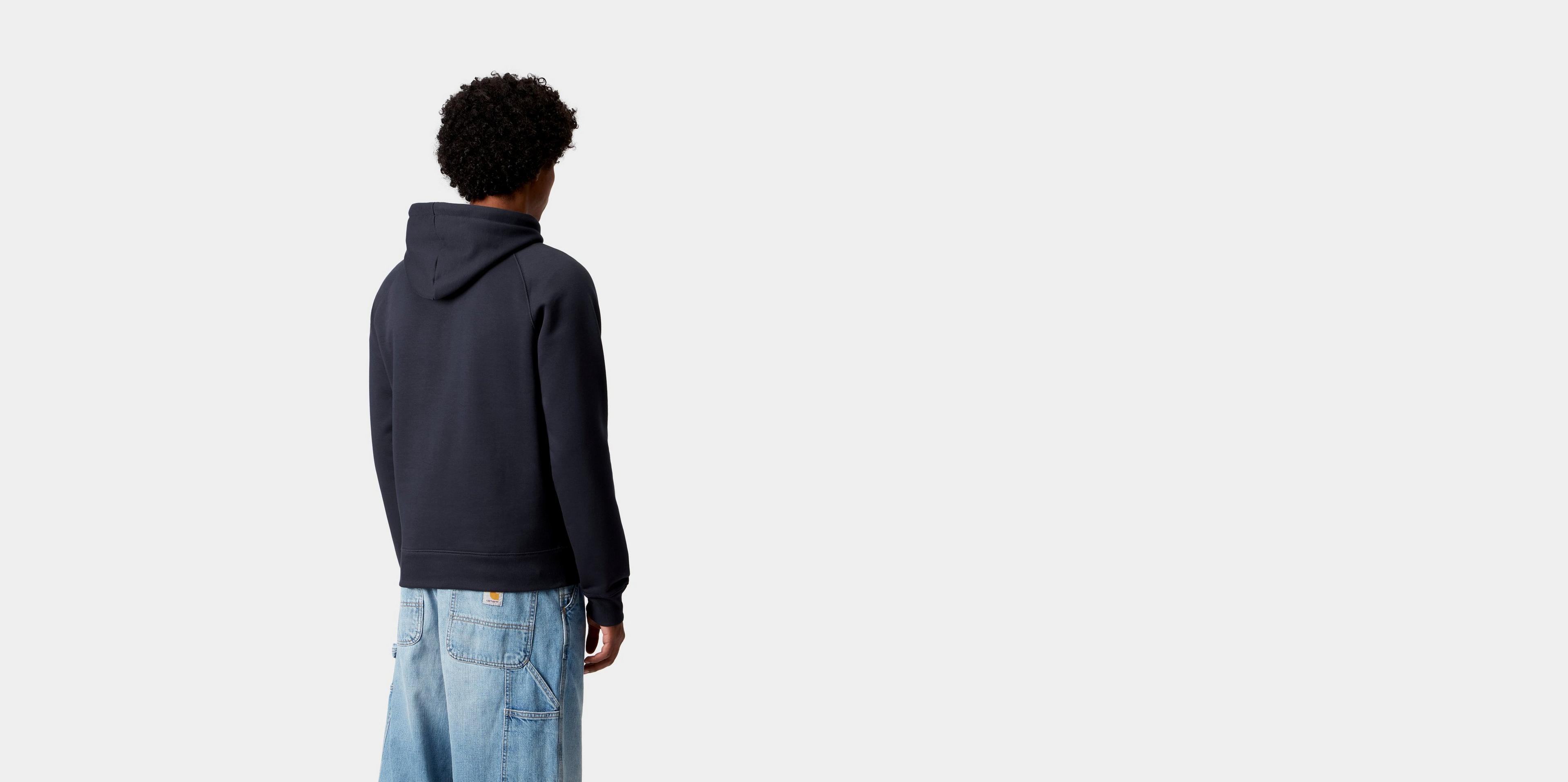 Carhartt WIP Hooded Chase Sweatshirt, Dark Navy / Gold