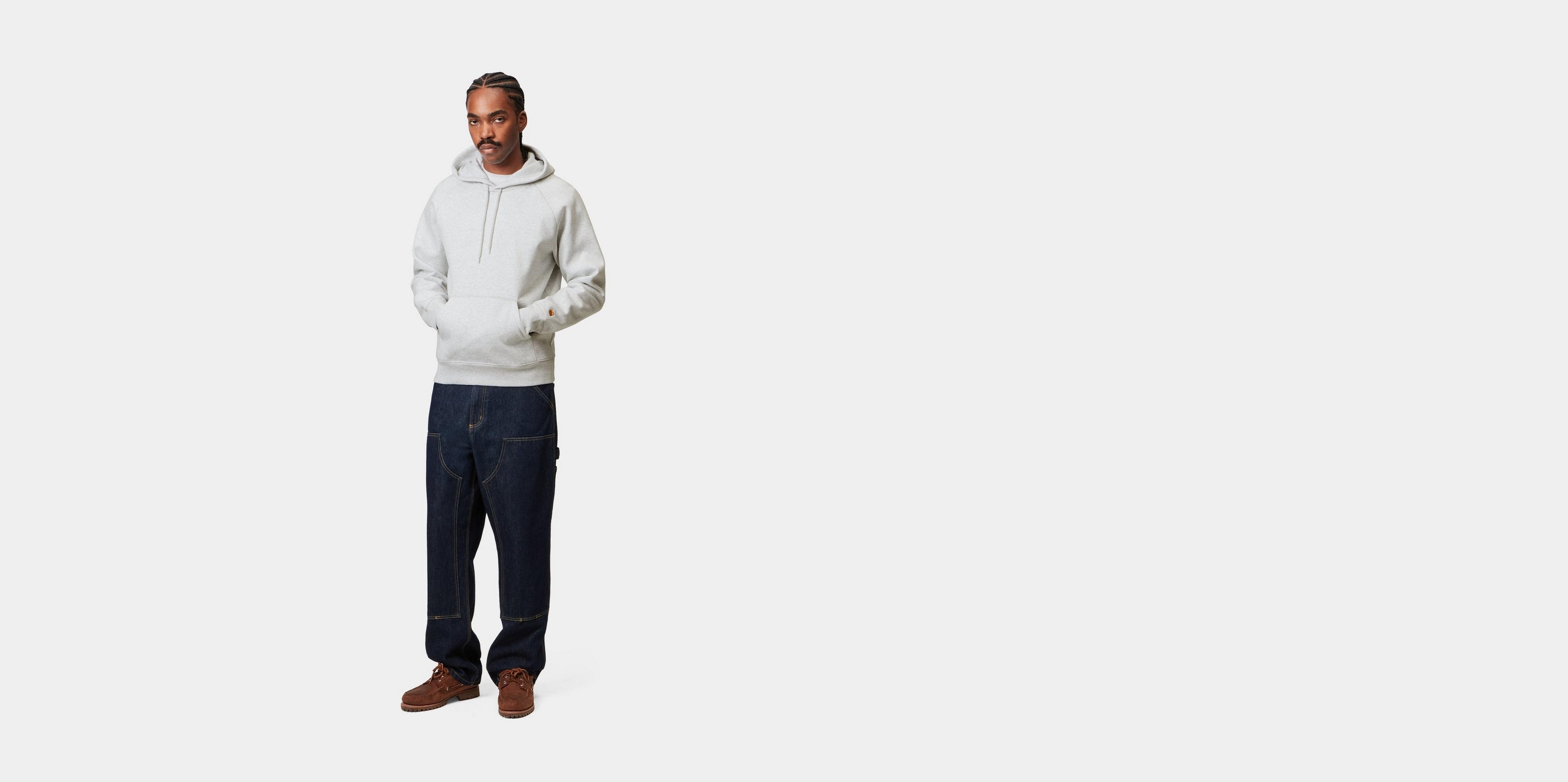 【関税&送料込】Carhartt Wip Grey Heather Gold Hooded Chase Carhartt WIP Hooded Chase Sweatshirt Grey Heather - Gold