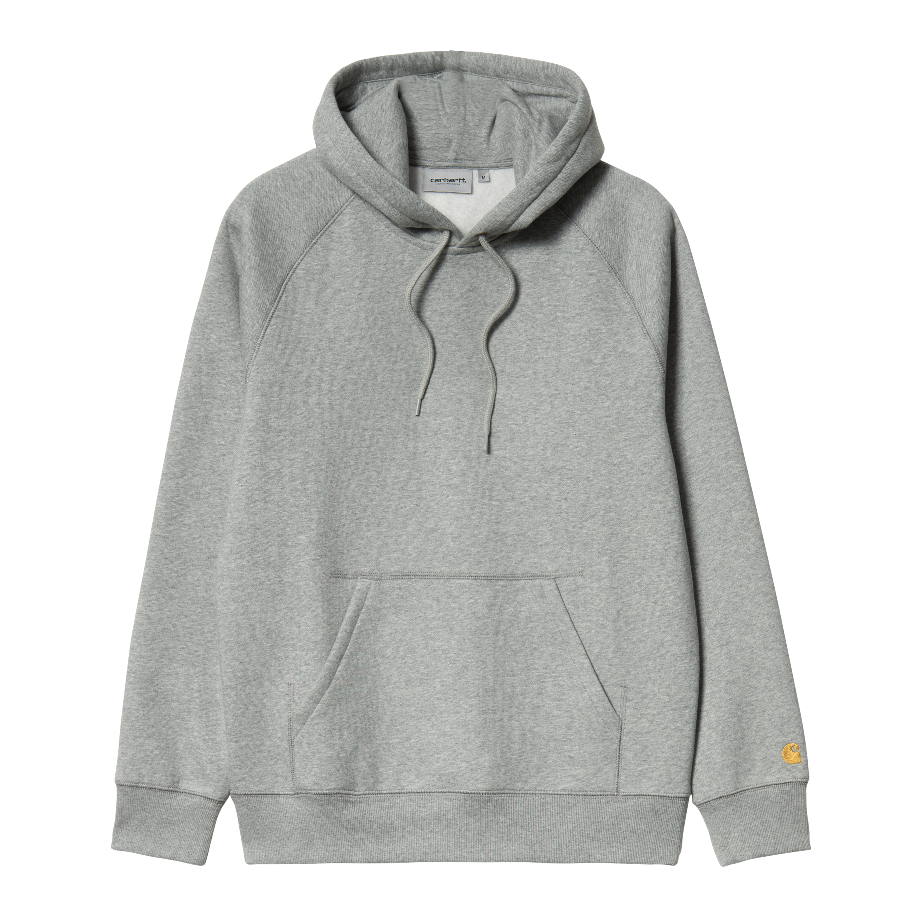 Carhartt WIP Hooded Chase Sweatshirt, Grey Heather / Gold