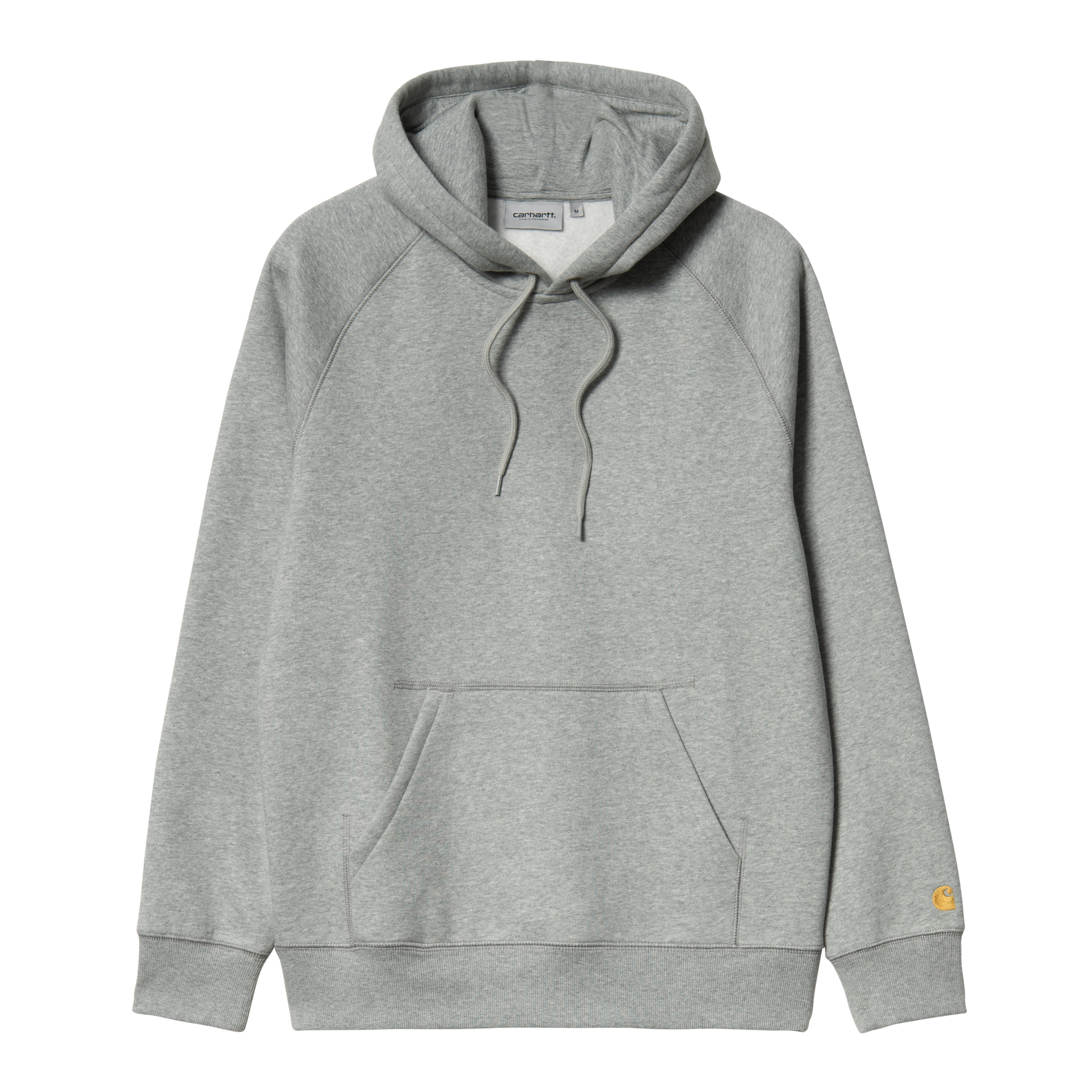 Carhartt WIP Hooded Chase Sweatshirt, Grey Heather / Gold