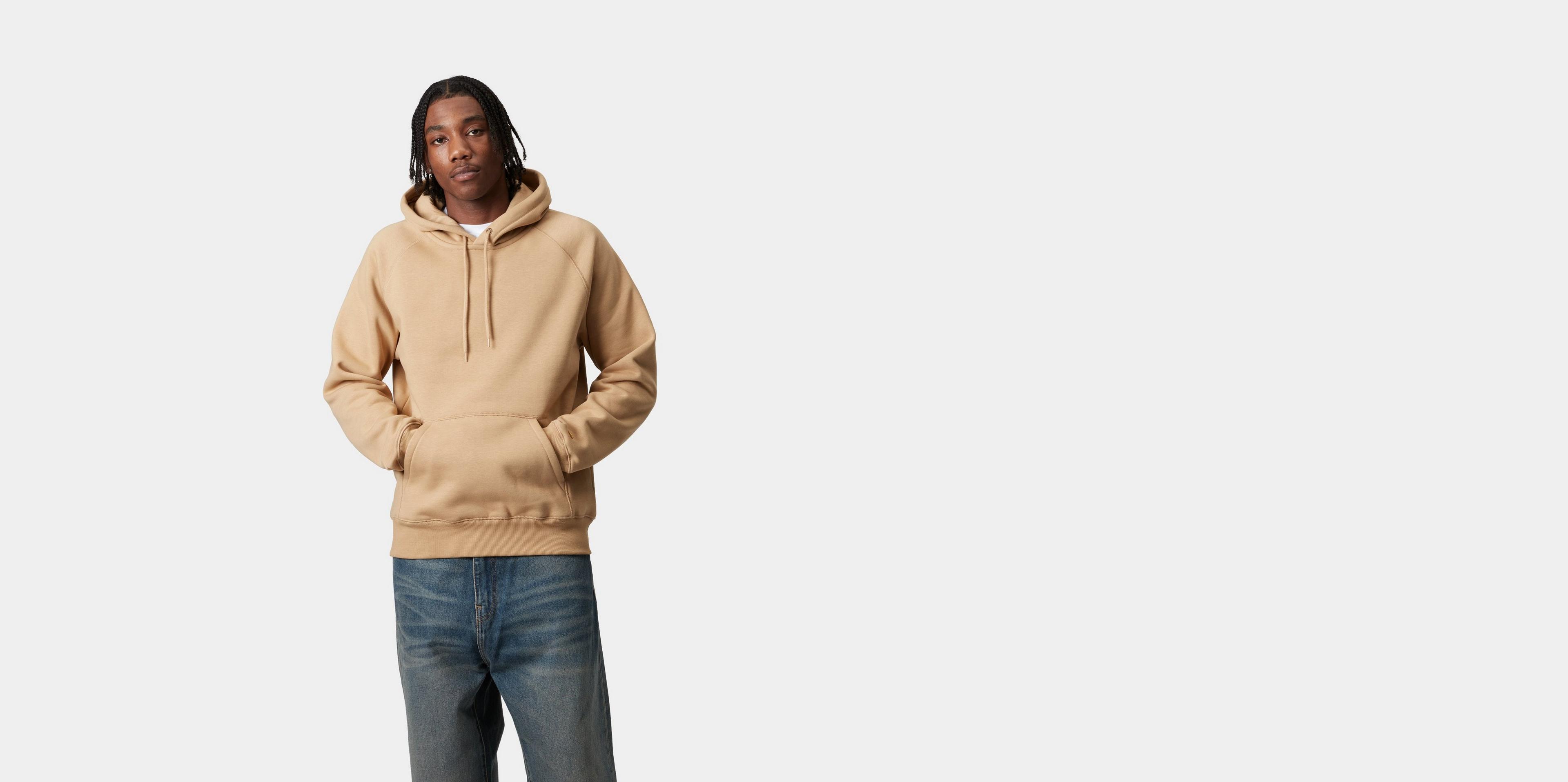 【carhartt】\"Hooded Chase\"フードチェイスフーディ/Dusky Beige Carhartt WIP Hooded Chase Sweat - Dusky Beige / Gold