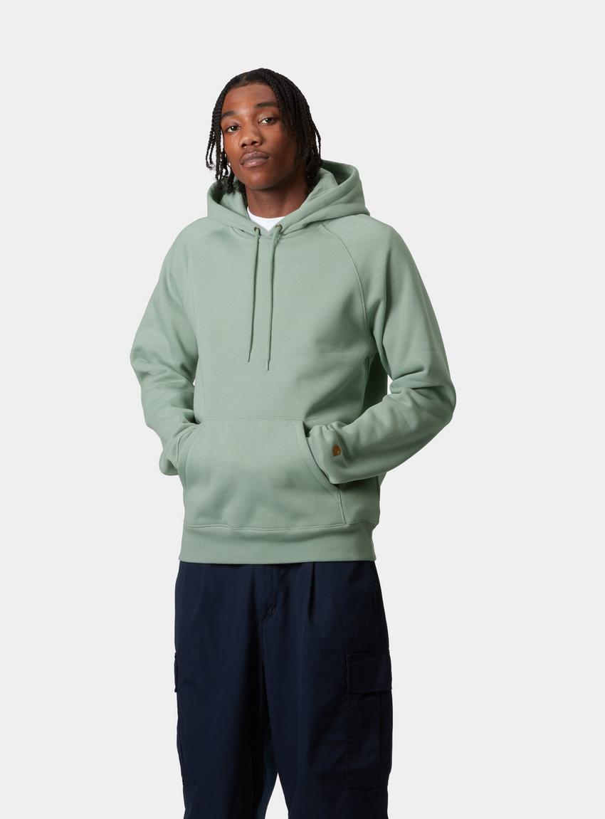 【送料&関税込】Carhartt Hooded Chase Sweat Dark Green Carhartt WIP Hooded Chase Sweatshirt, Frosted Green / Gold