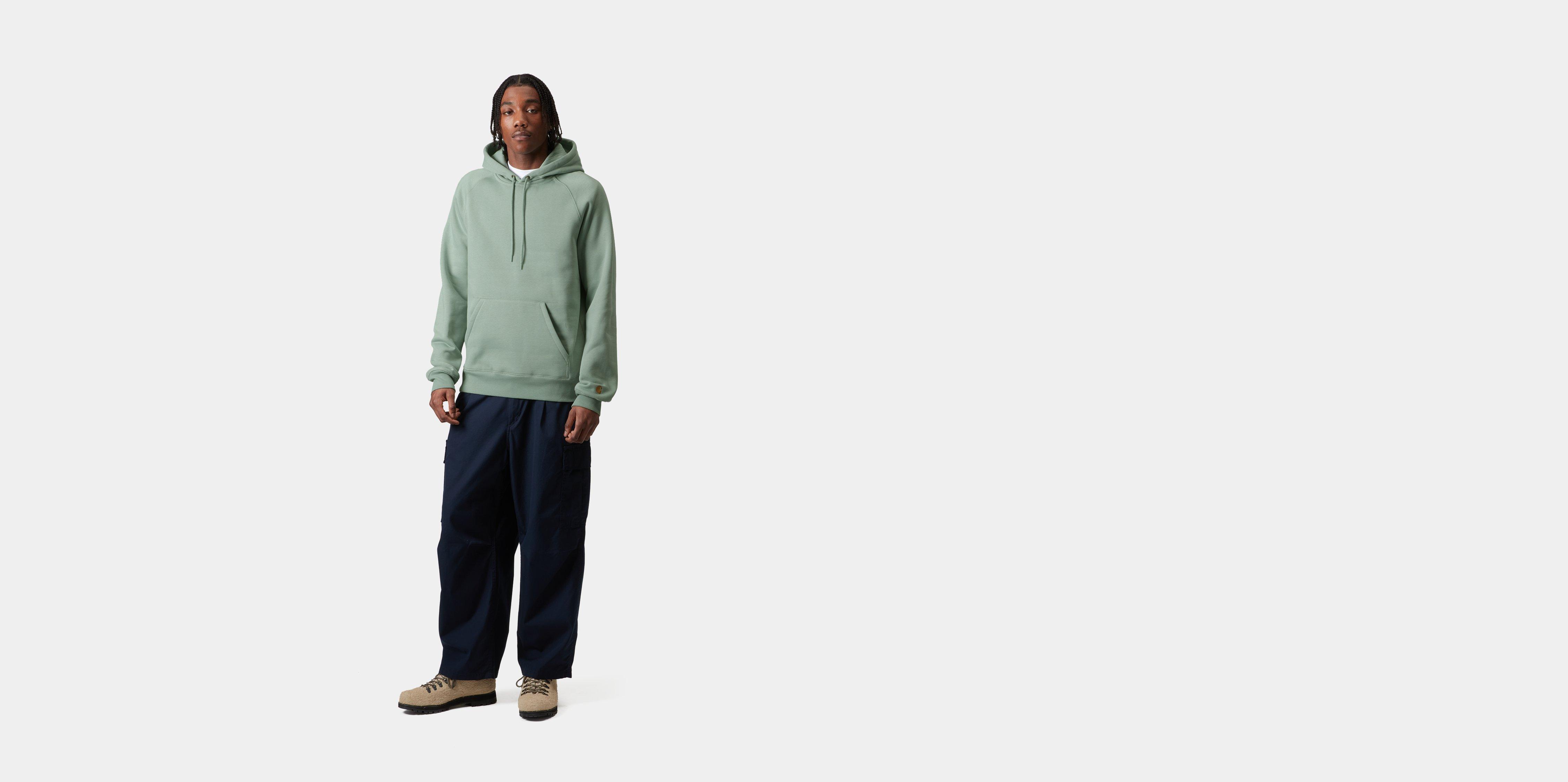 Carhartt WIP Hooded Chase Sweatshirt, Frosted Green / Gold