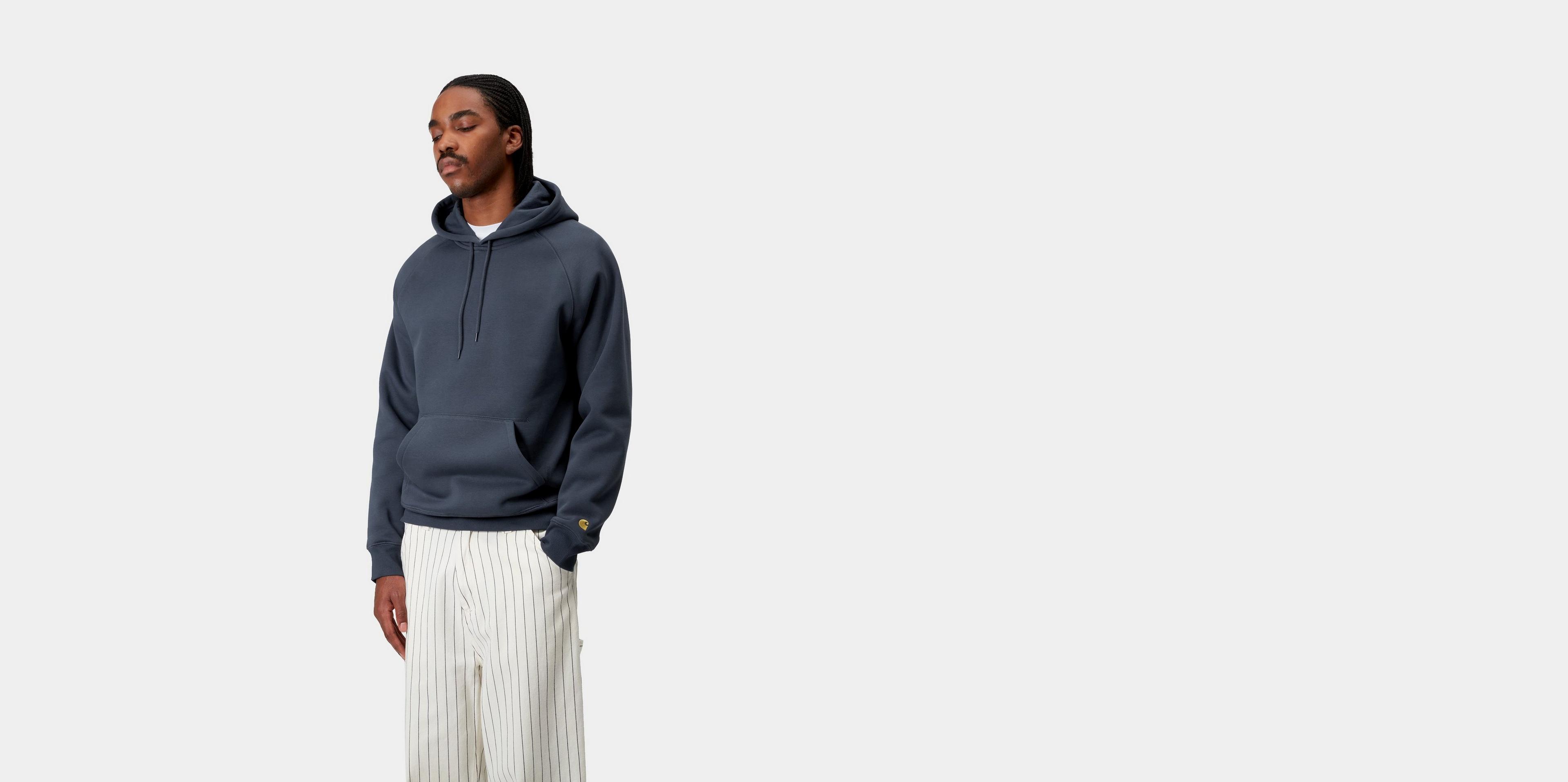 ★ドイツ発*carhartt WIP*新作*Chase ZIP フーディ/Dusky-blue★ Carhartt WIP Hooded Chase Jacket, Dusky Blue / Gold