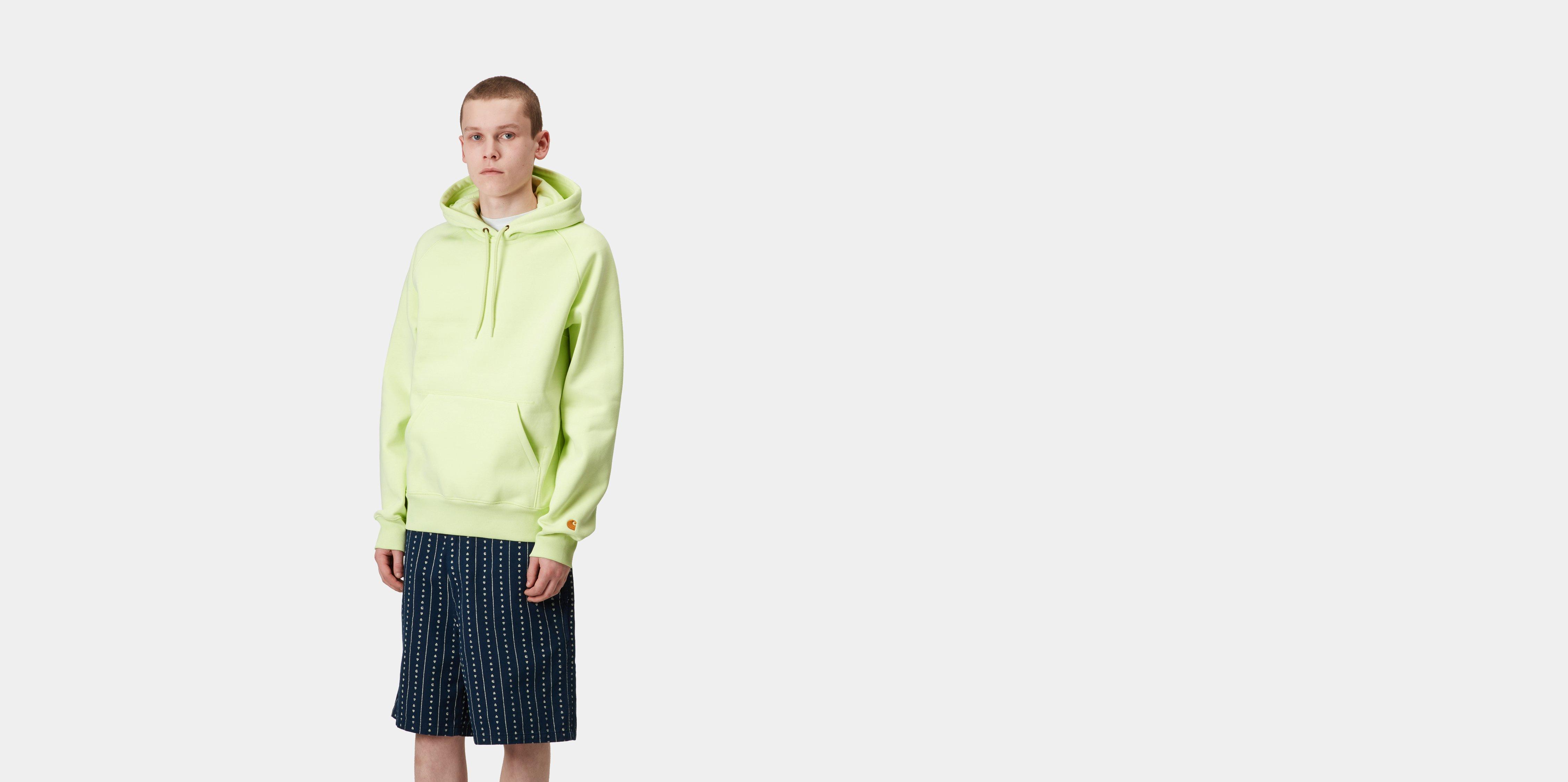 Carhartt WIP Hooded Chase Sweatshirt, Air Green / Gold