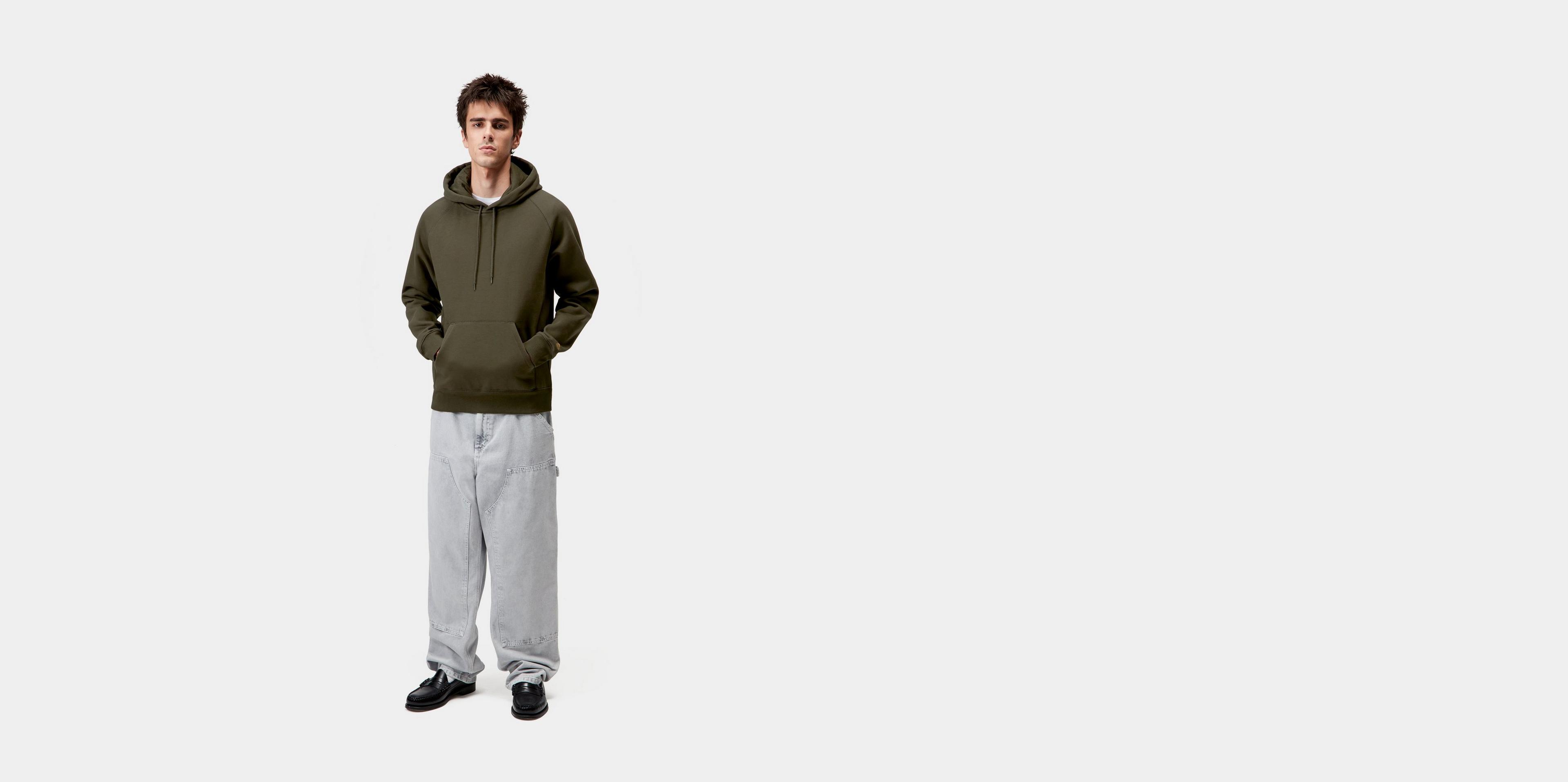 【送料&関税込】Carhartt Hooded Chase Sweat Sage Green Carhartt WIP Hooded Chase Sweatshirt, Frosted Green / Gold