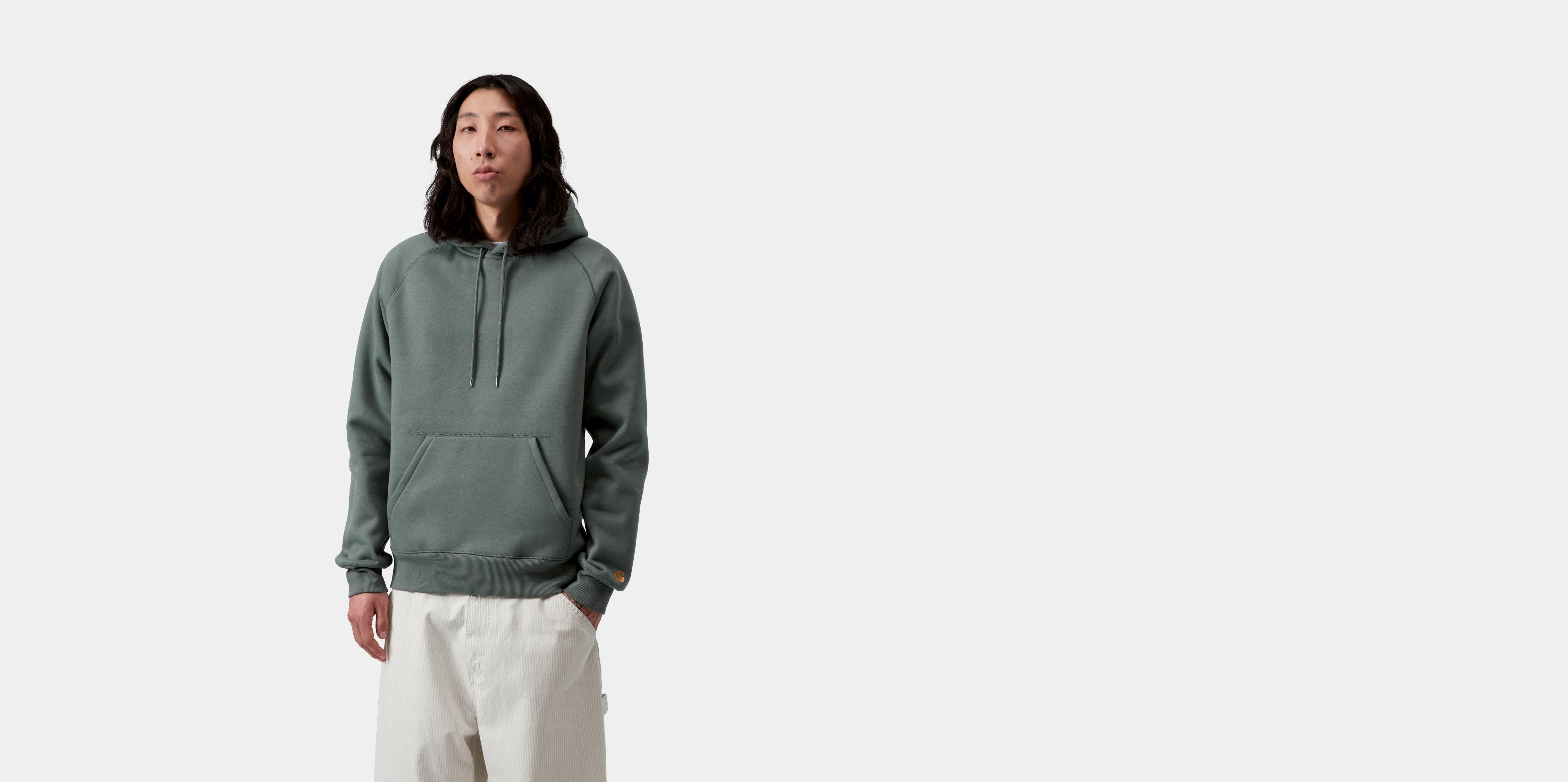 Carhartt WIP Hooded Chase Sweatshirt Velvet Green / Gold | S | Men