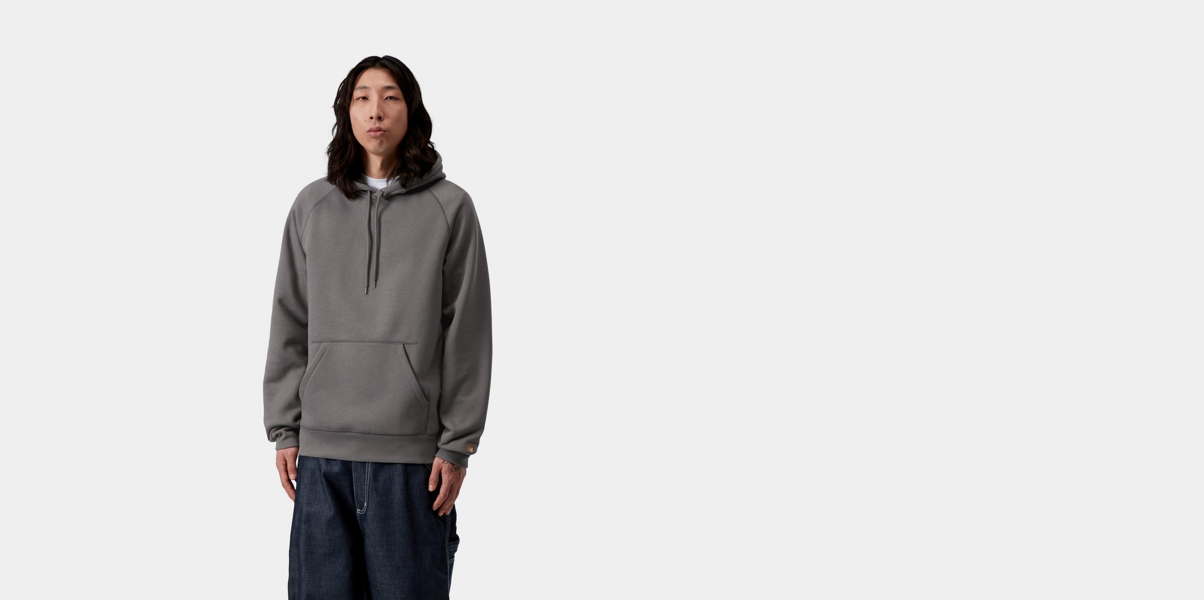 Carhartt WIP Hooded Chase Sweatshirt, Porphyry / Gold | Official