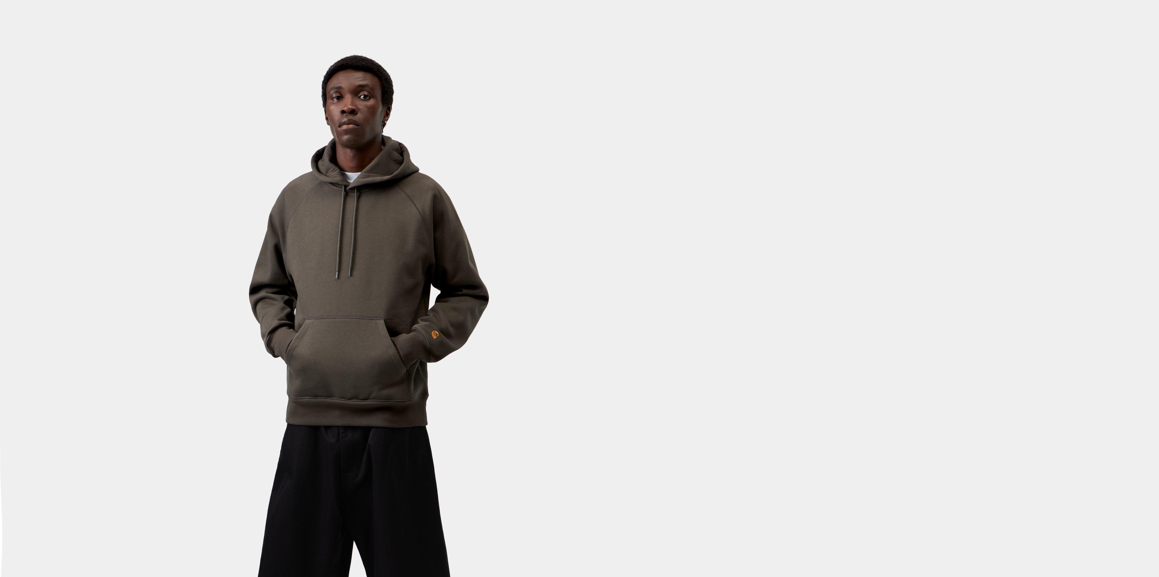 Carhartt WIP Hooded Chase Sweatshirt Shungite / Gold | black | XXL | Men