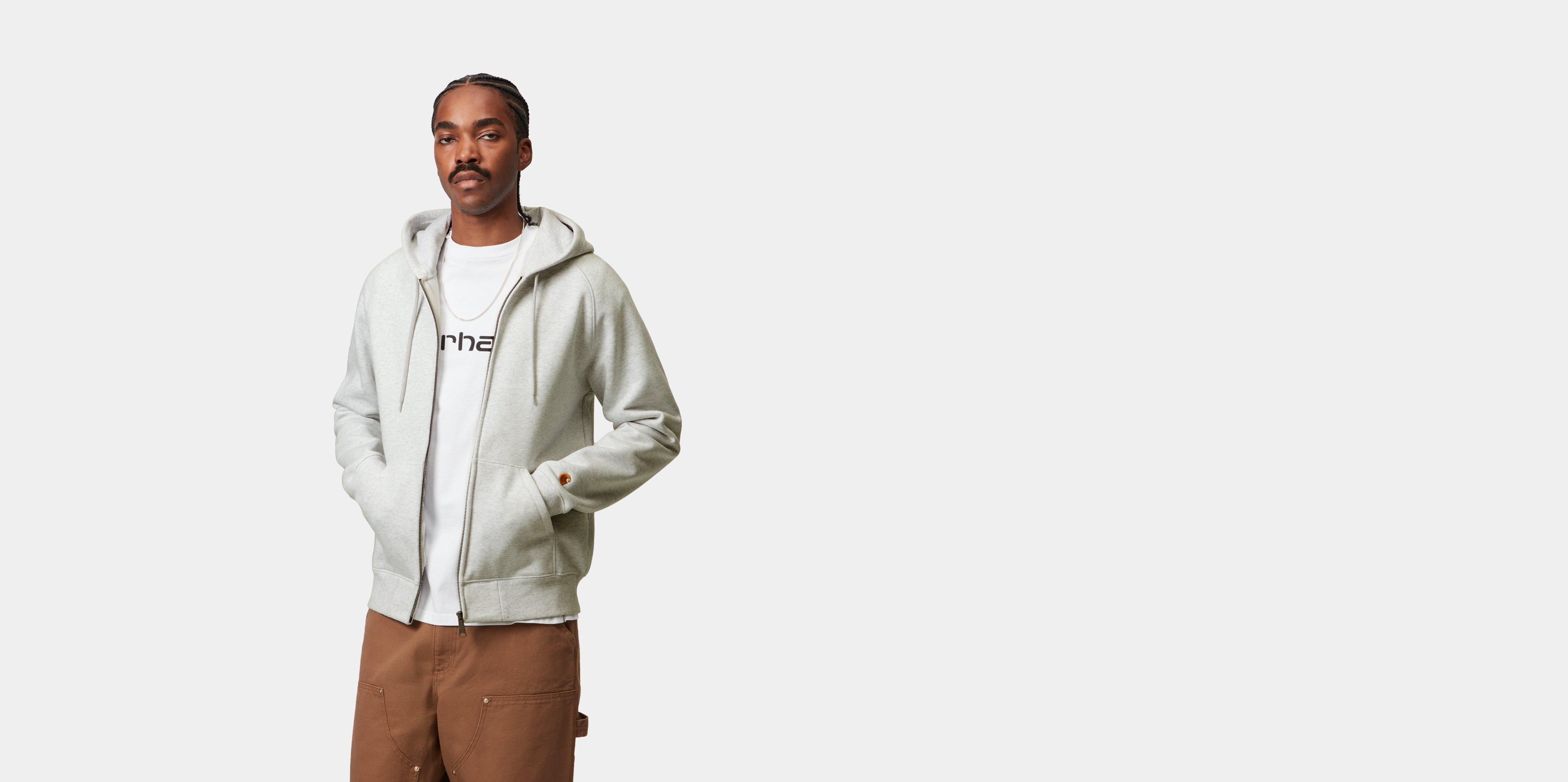 Carhartt WIP Hooded Chase Jacket Ash Heather / Gold | grey | XS | Men