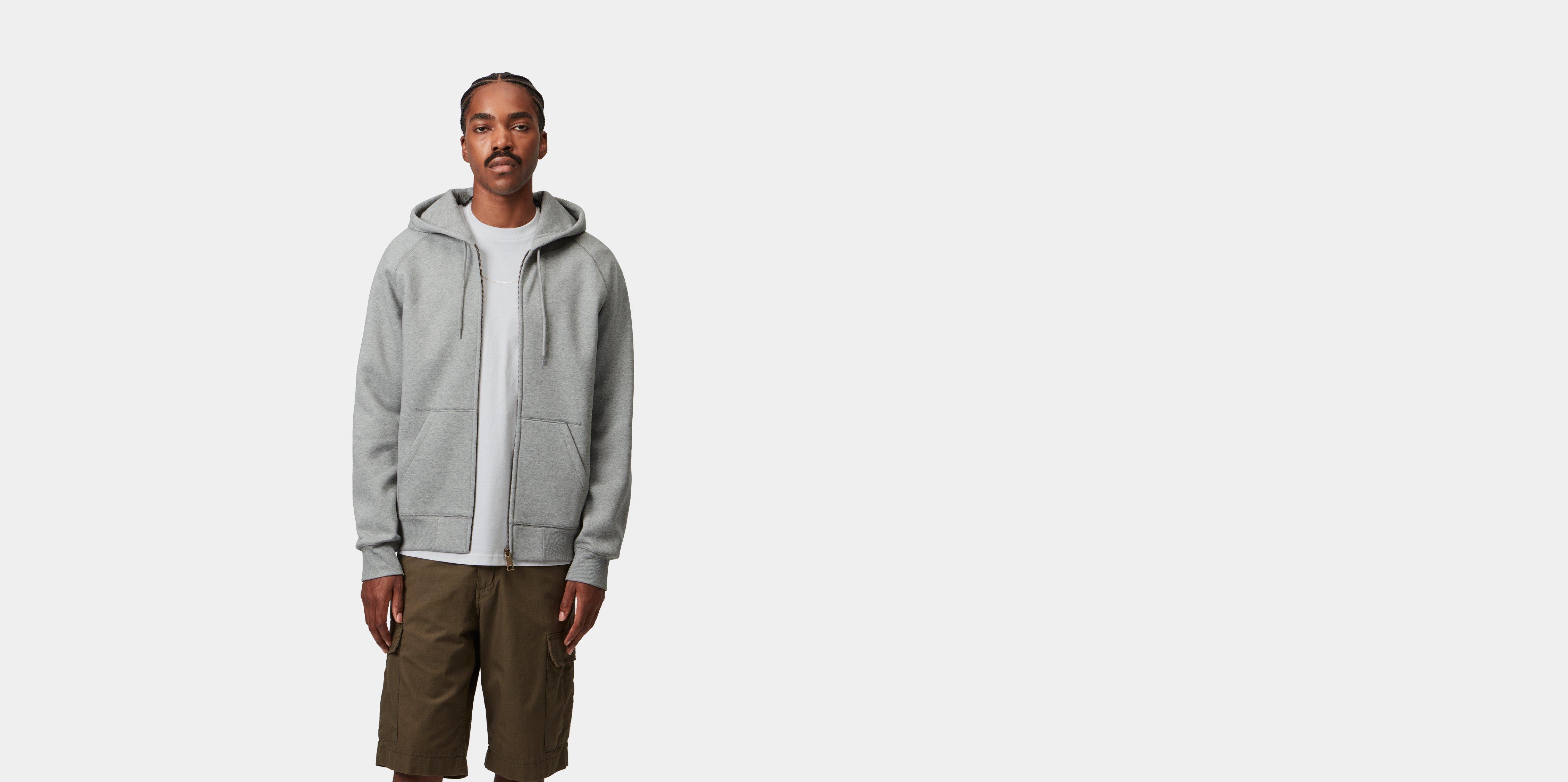 Carhartt WIP Hooded Chase Jacket Grey Heather / Gold | M | Men