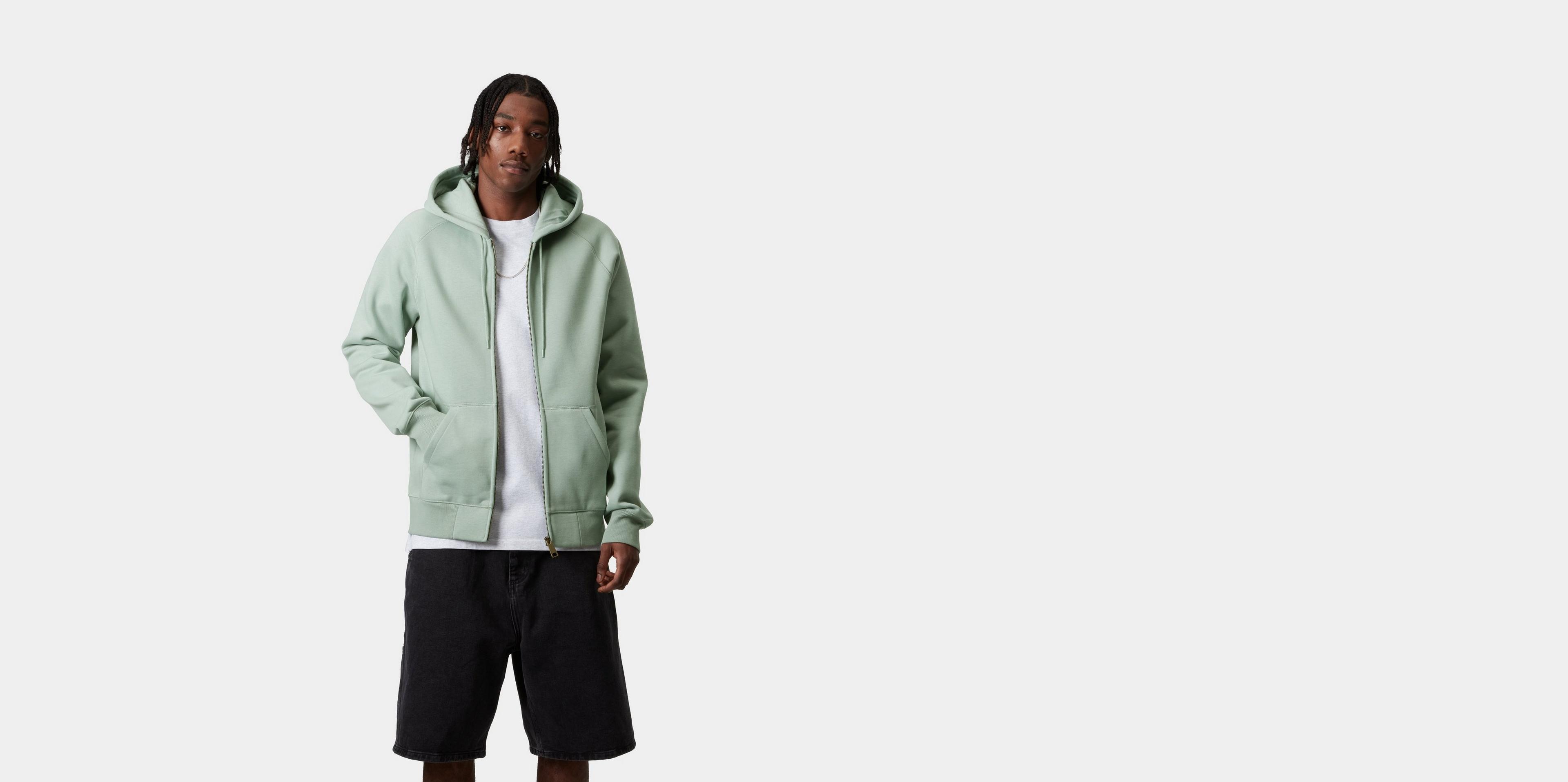 【carhartt】Hooded Chase フードチェイスフーディ/FrostedGreen Carhartt WIP Hooded Chase Jacket, Frosted Green / Gold
