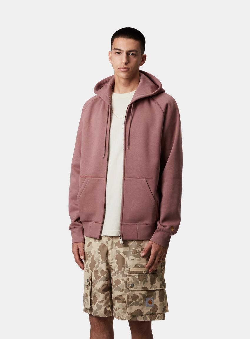 Carhartt WIP Hooded Chase Jacket, Dusky Pink / Gold Carhartt WIP Hooded Chase Jacket, Dusky Pink / Gold