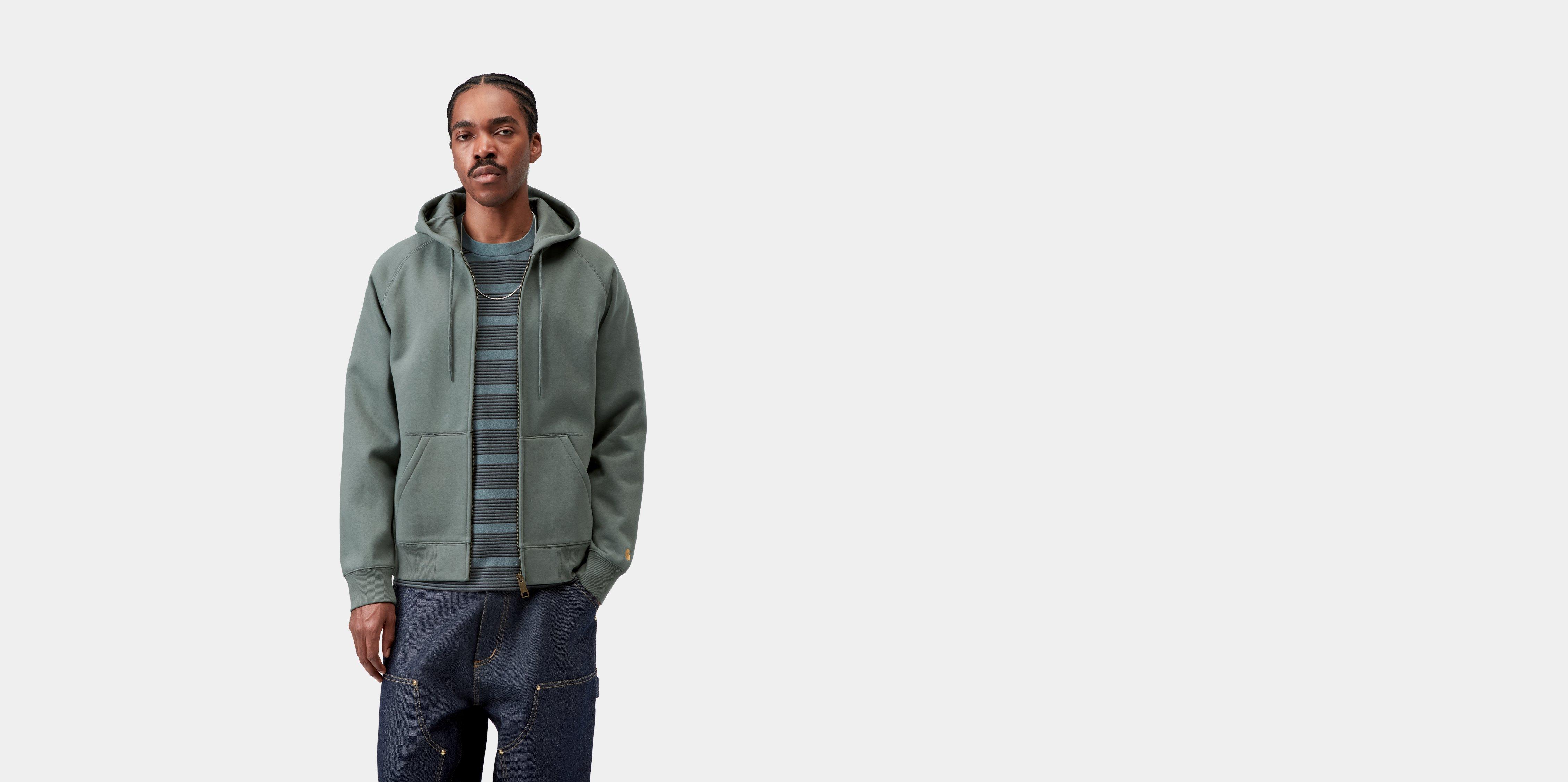 Carhartt WIP Hooded Chase Jacket Velvet Green / Gold | S | Men