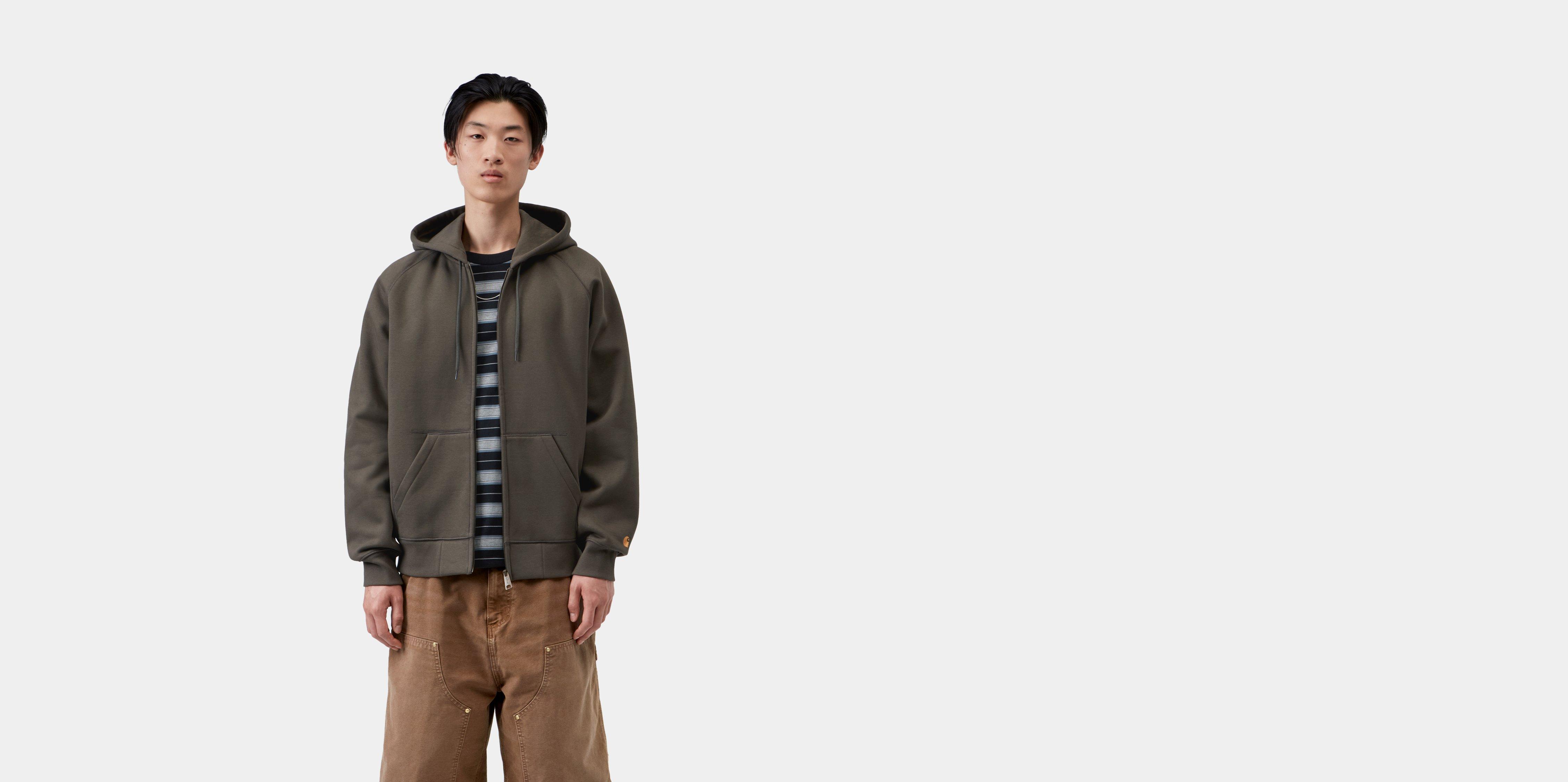 Carhartt WIP Hooded Chase Jacket Shungite / Gold | black | S | Men