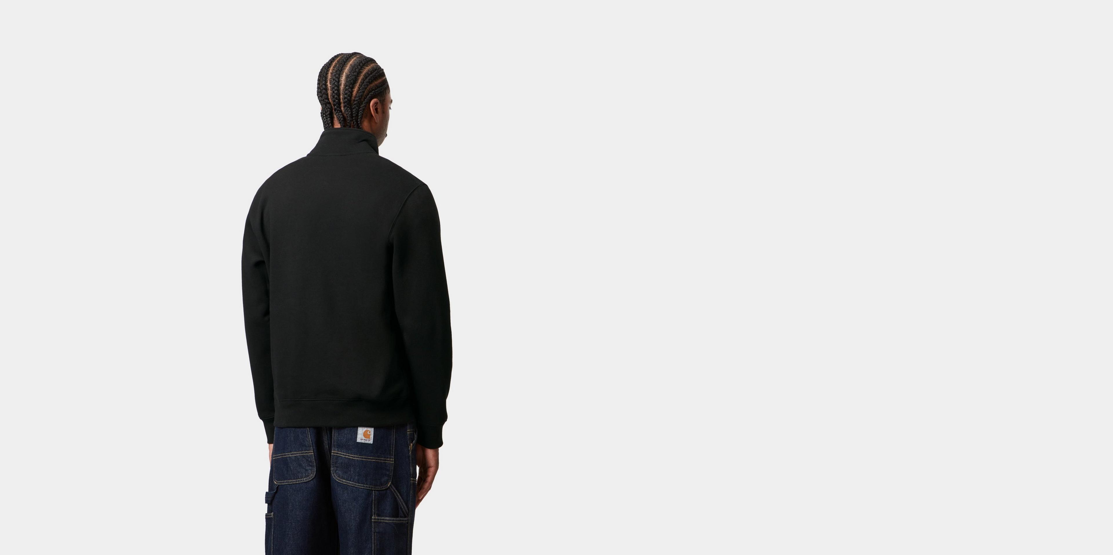 Carhartt WIP Chase Neck Zip Sweatshirt, Black / Gold