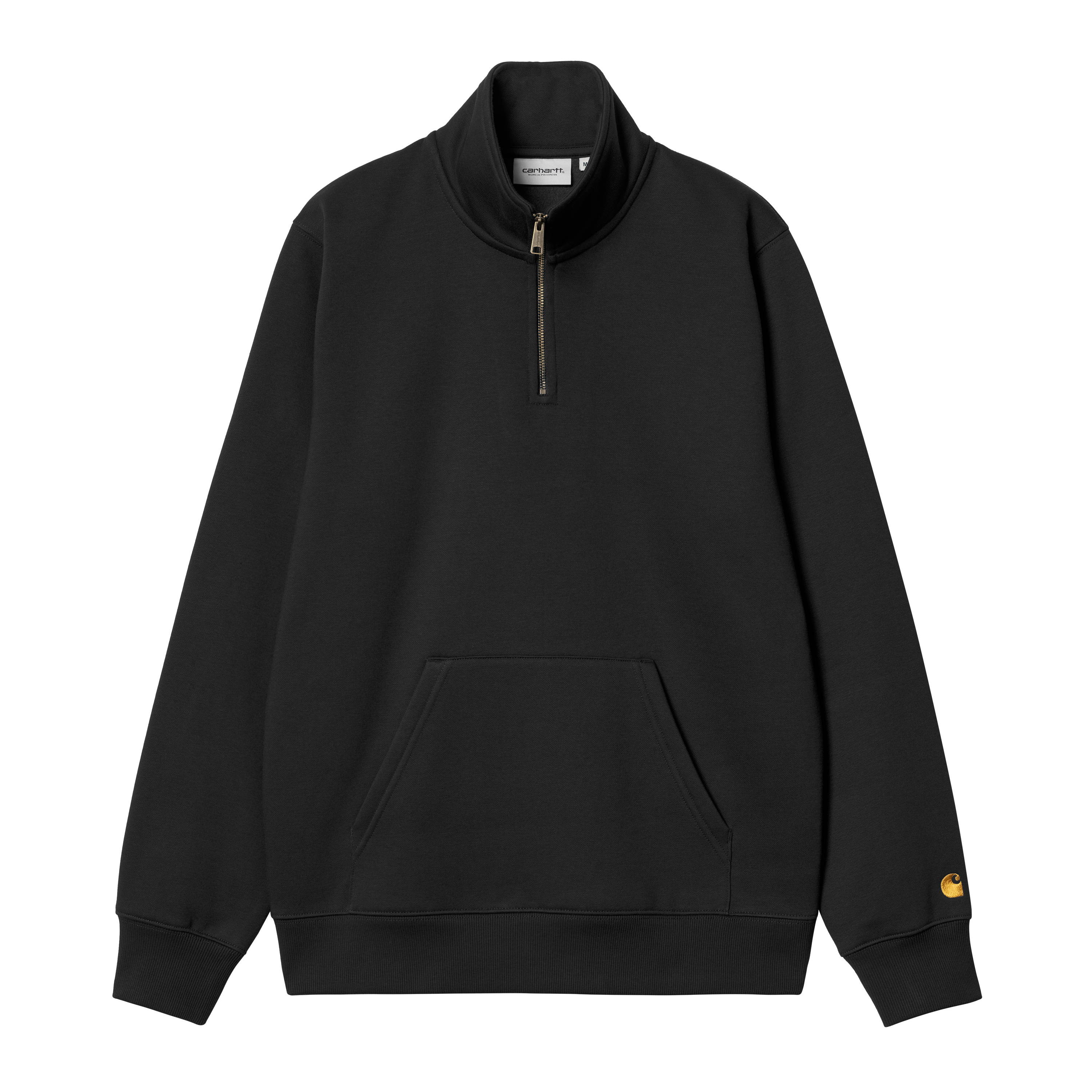 Carhartt WIP Chase Neck Zip Sweatshirt in Black