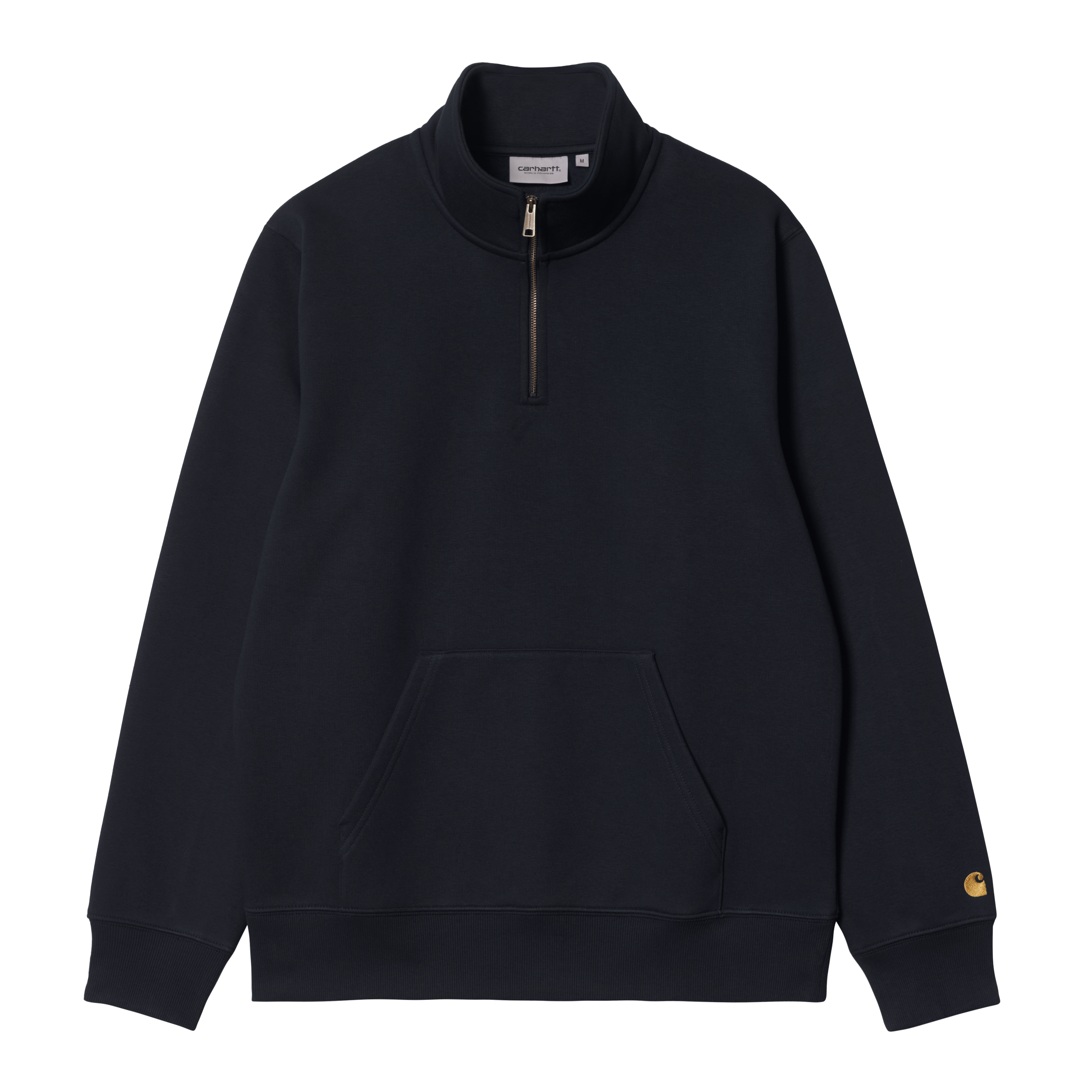 Carhartt WIP Chase Neck Zip Sweatshirt, Dark Navy / Gold