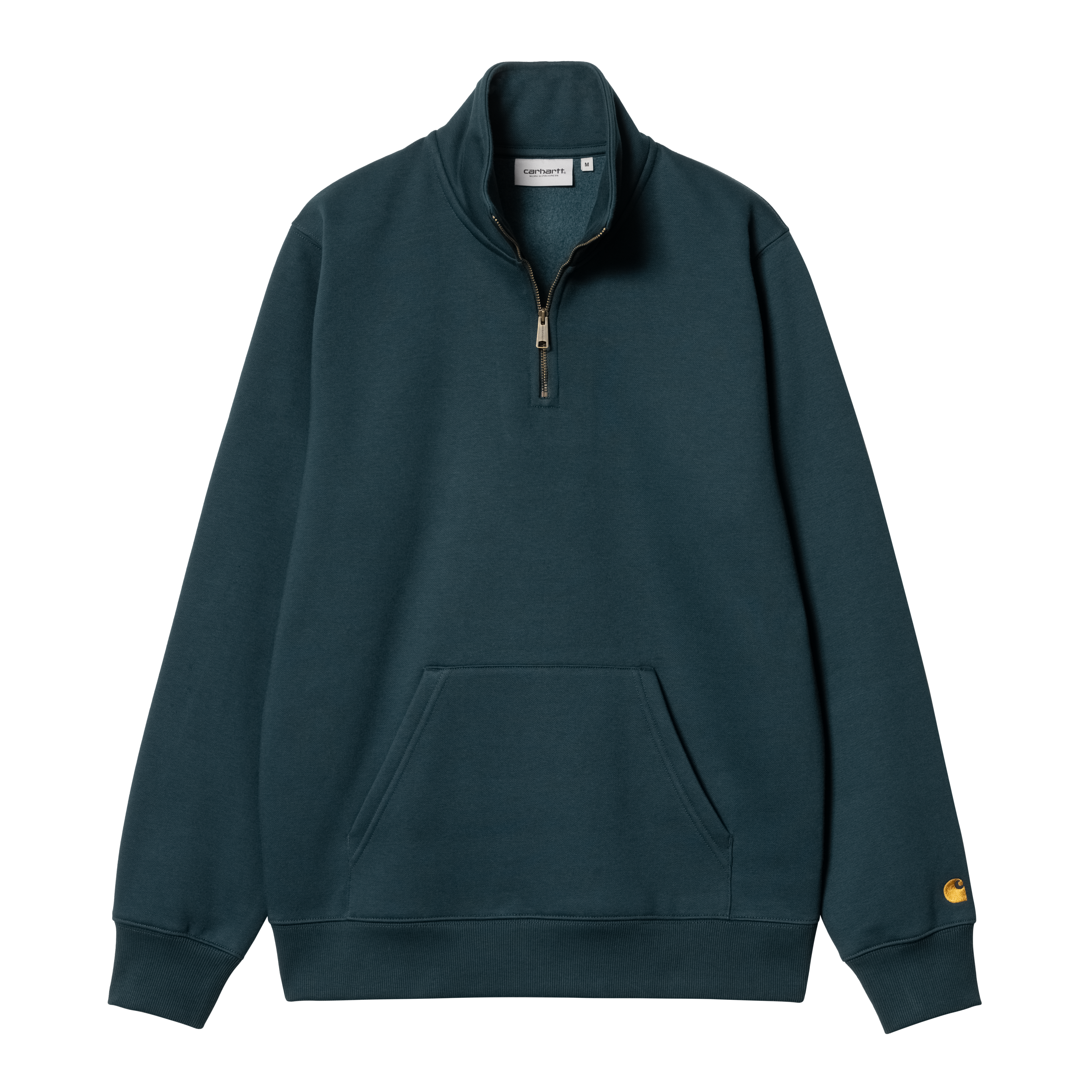 ★ドイツ発*carhartt WIP*新作*Chase Neck Zip スウェット/BL★ Carhartt WIP Chase Neck Zip Sweatshirt, Duck Blue / Gold