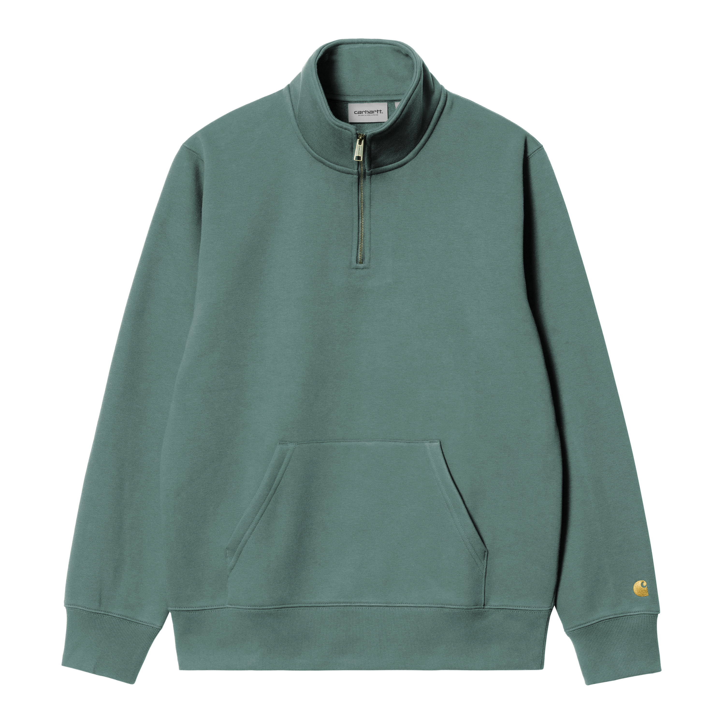 ★ドイツ発*carhartt WIP*新作*Chase Neck Zip スウェット/GH★ Carhartt WIP Chase Neck Zip Sweatshirt, Grey Heather / Gold