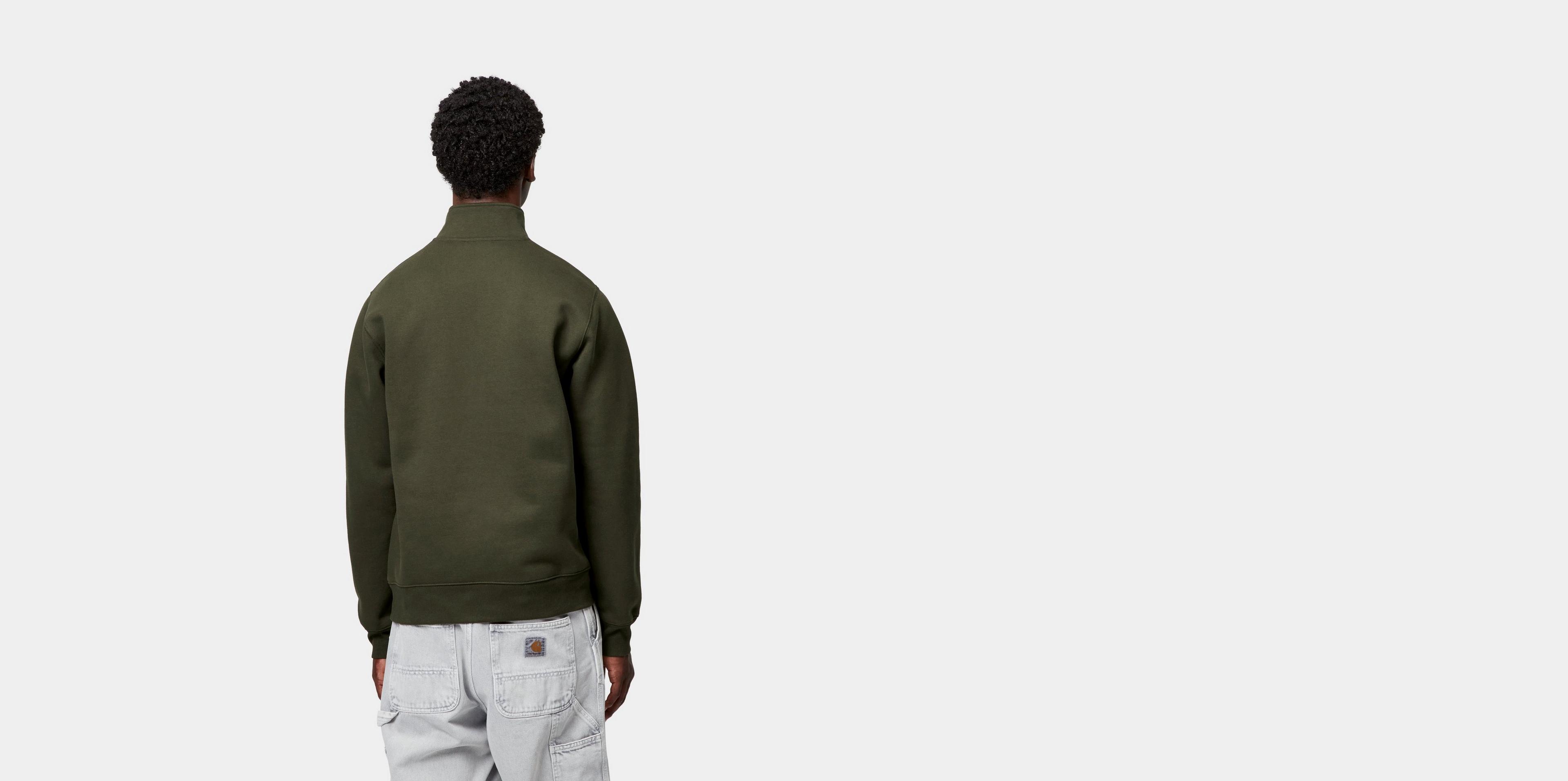 Carhartt WIP Chase Neck Zip Sweatshirt, Olive / Gold