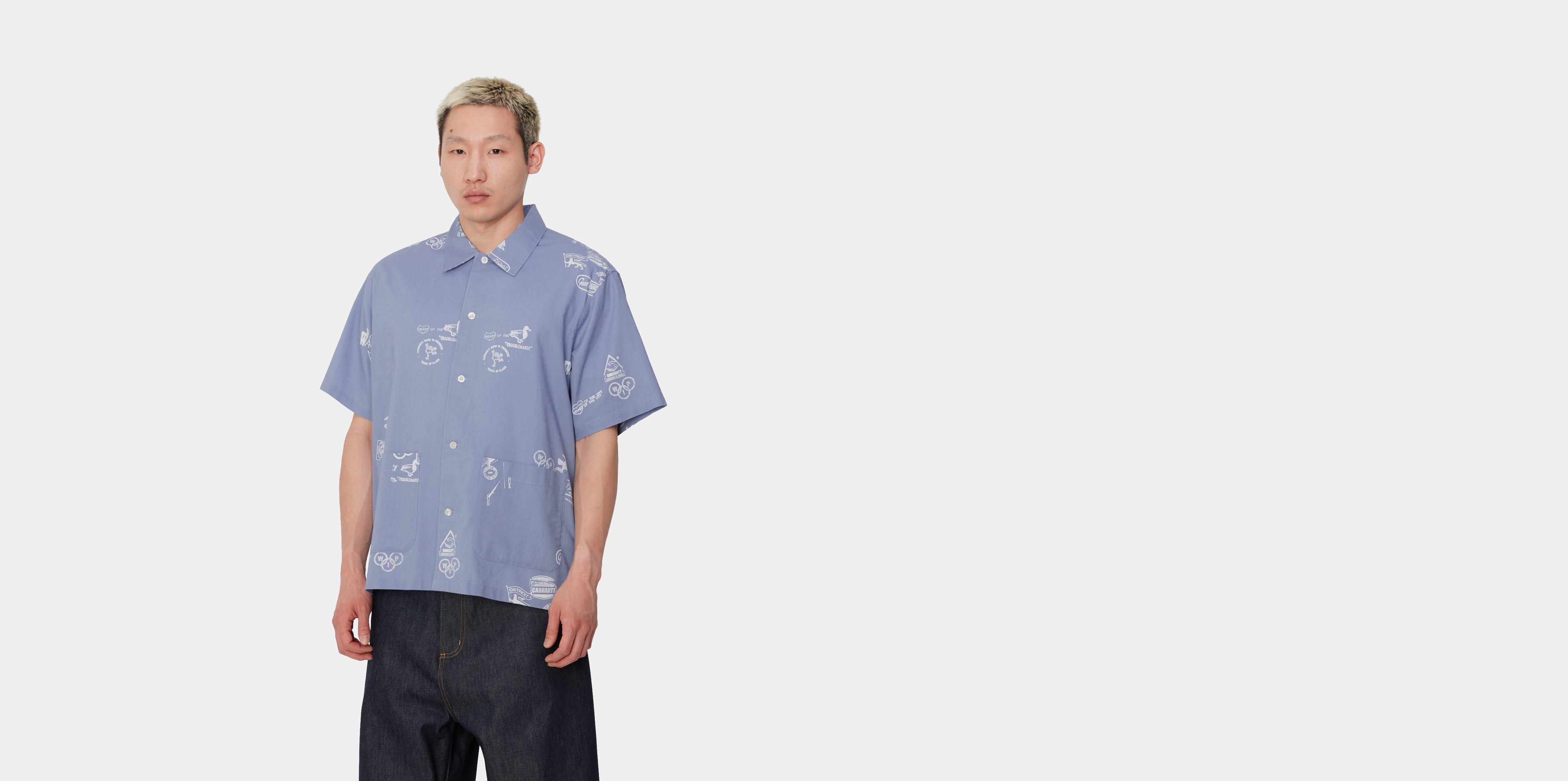 【Carhartt】 S/S STAMP T-SHIRT carhartt S/S STAMP SHIRT - Stamp Print, Charm Blue XL size