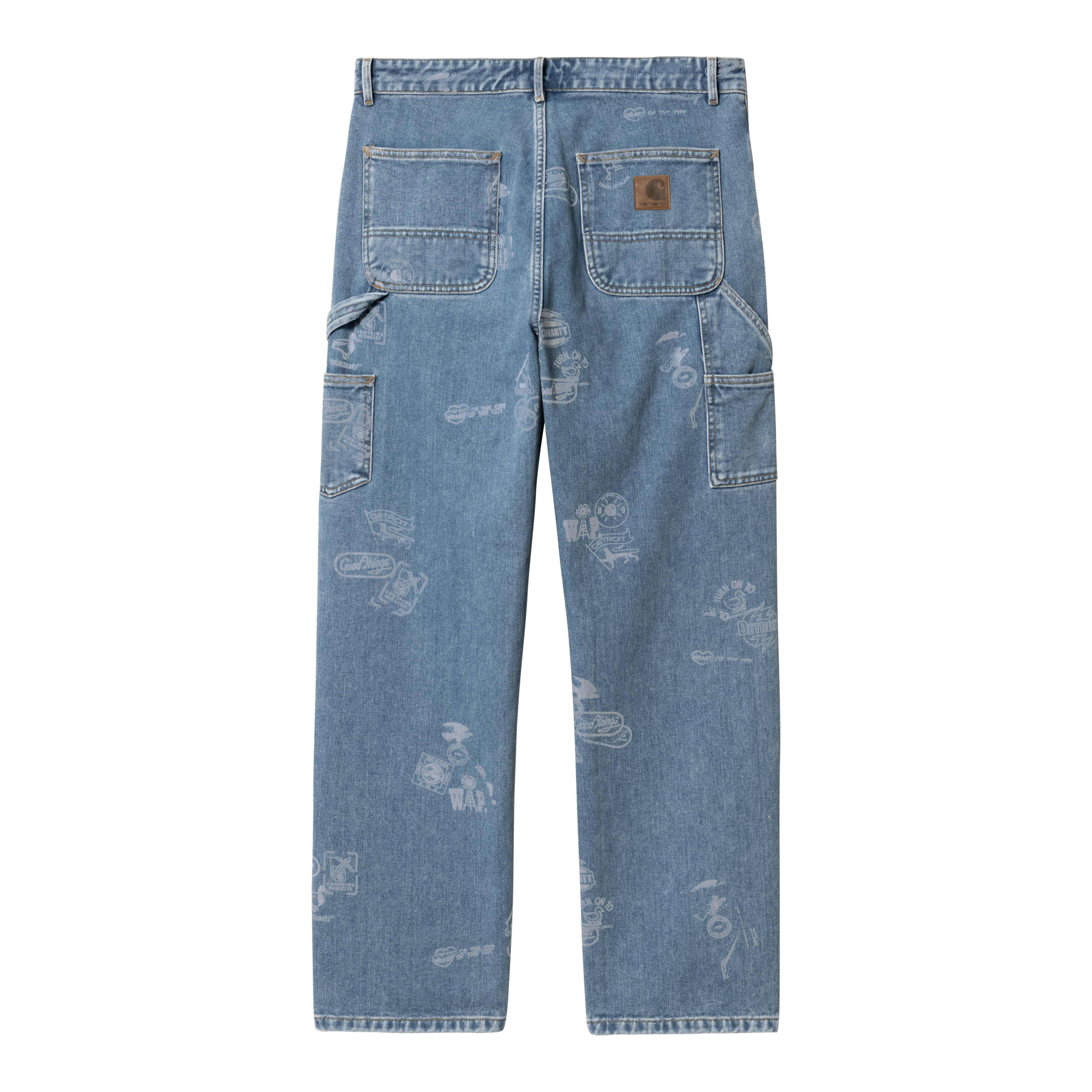 【関税込み】Carhartt Work In Progress ブルー Stamp ジーンズ Carhartt WIP Stamp graphic-print Tapered Jeans | Blue | FARFETCH