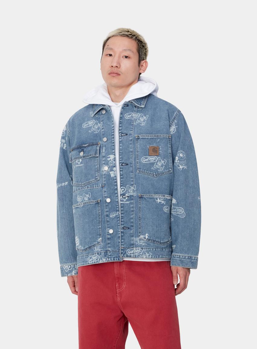 Carhartt WIP Stamp Jacket, Stamp Print, Blue | Official Carhartt WIP Stamp Jacket, Stamp Print, Blue | Official