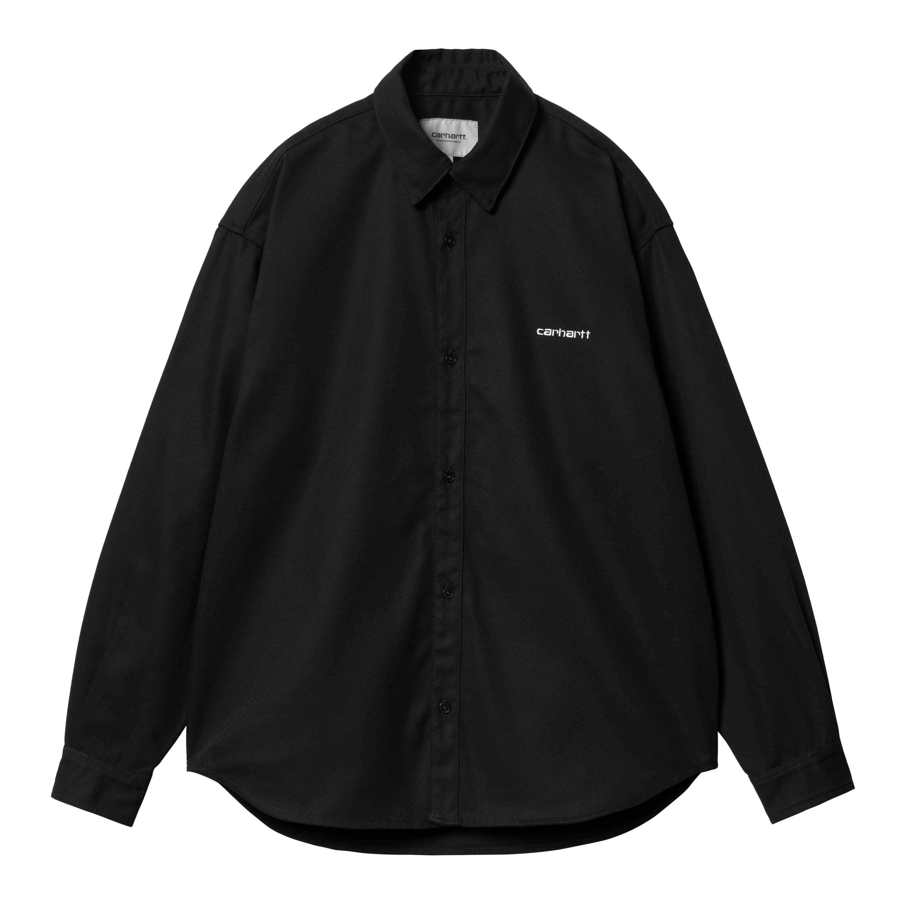 Carhartt WIP Long Sleeve Module Script Shirt in Nero