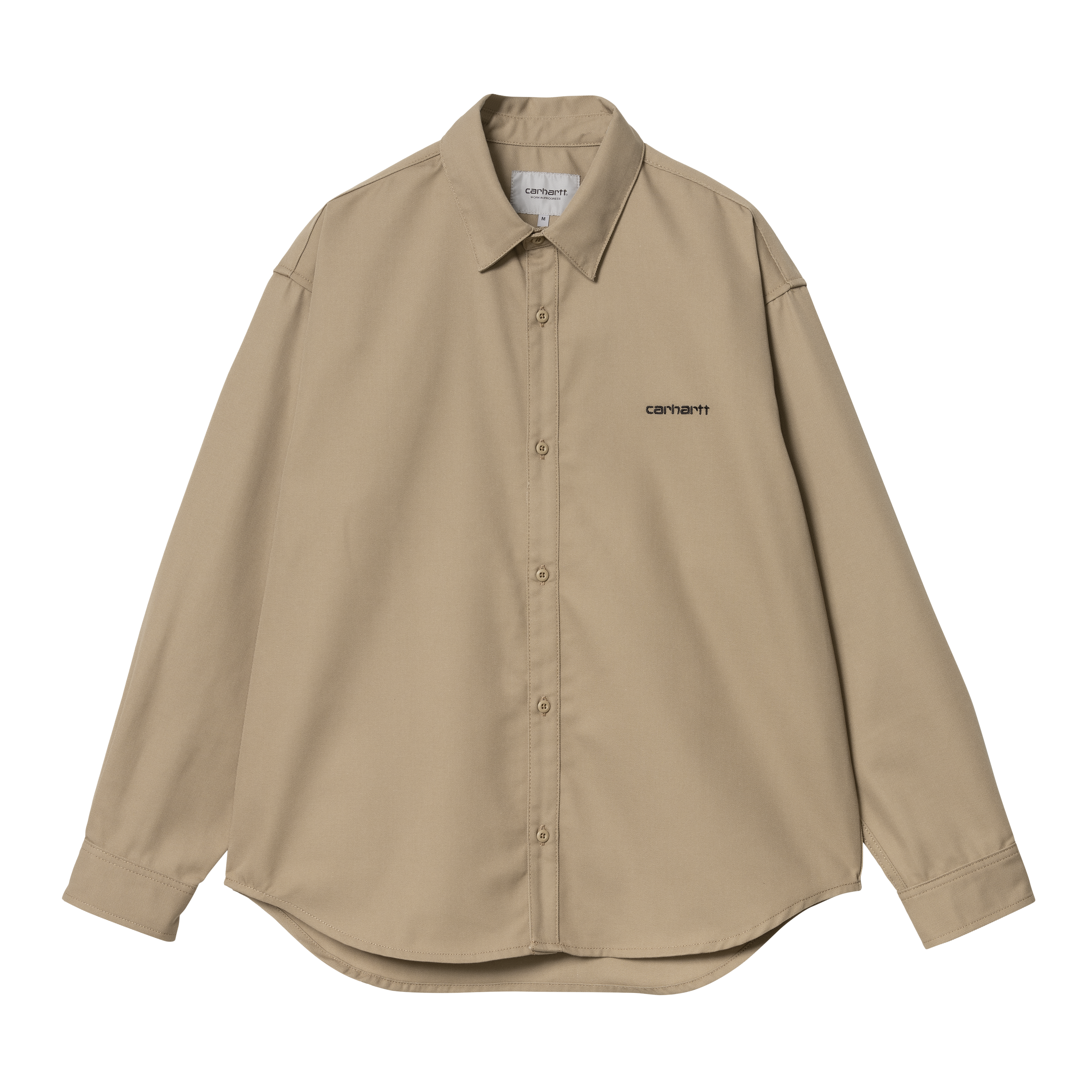 Carhartt WIP Long Sleeve Module Script Shirt in Beige