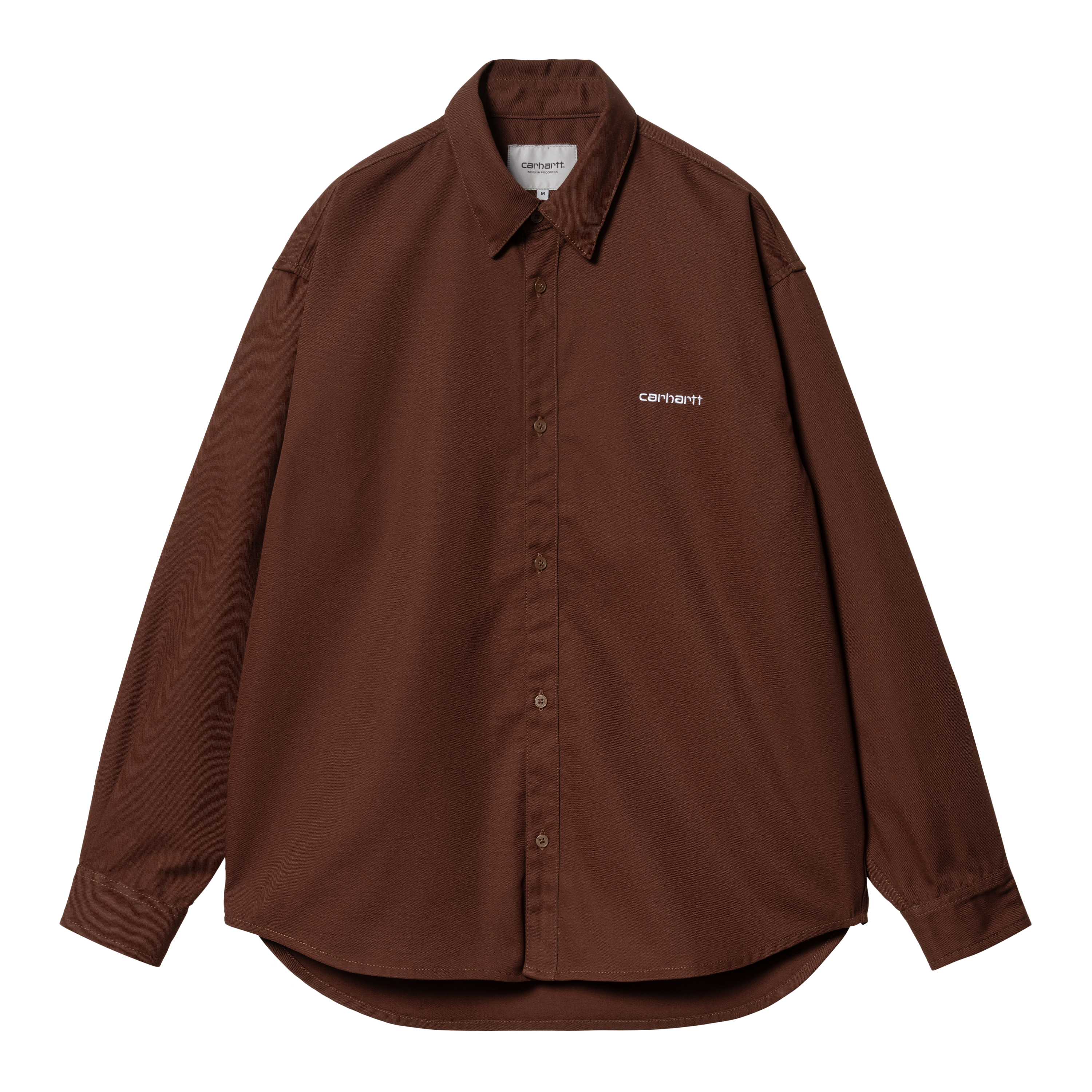 Carhartt WIP Long Sleeve Module Script Shirt em Castanho