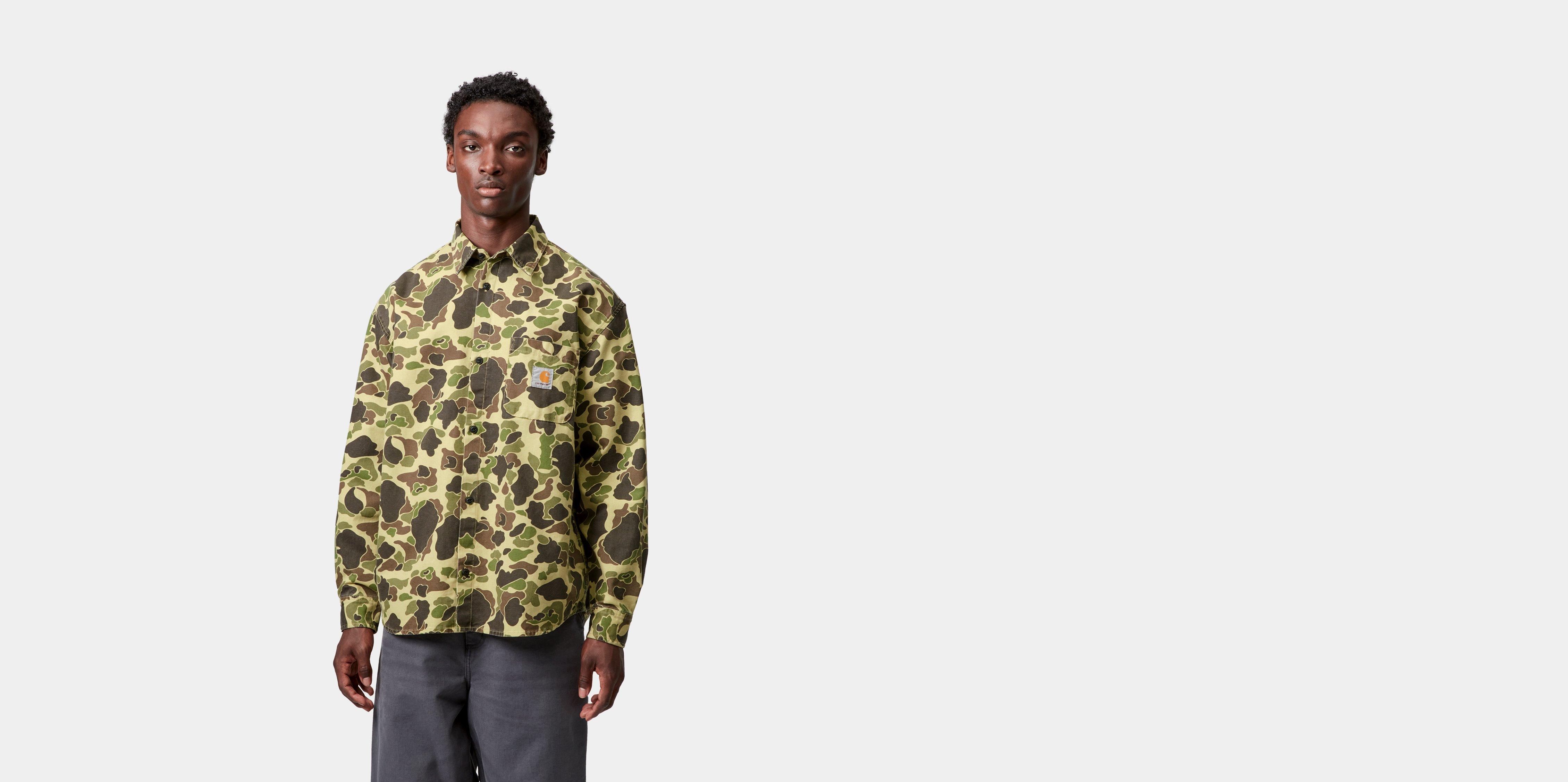 Carhartt WIP L/S Duck Shirt, Camo Duck, Green | Official