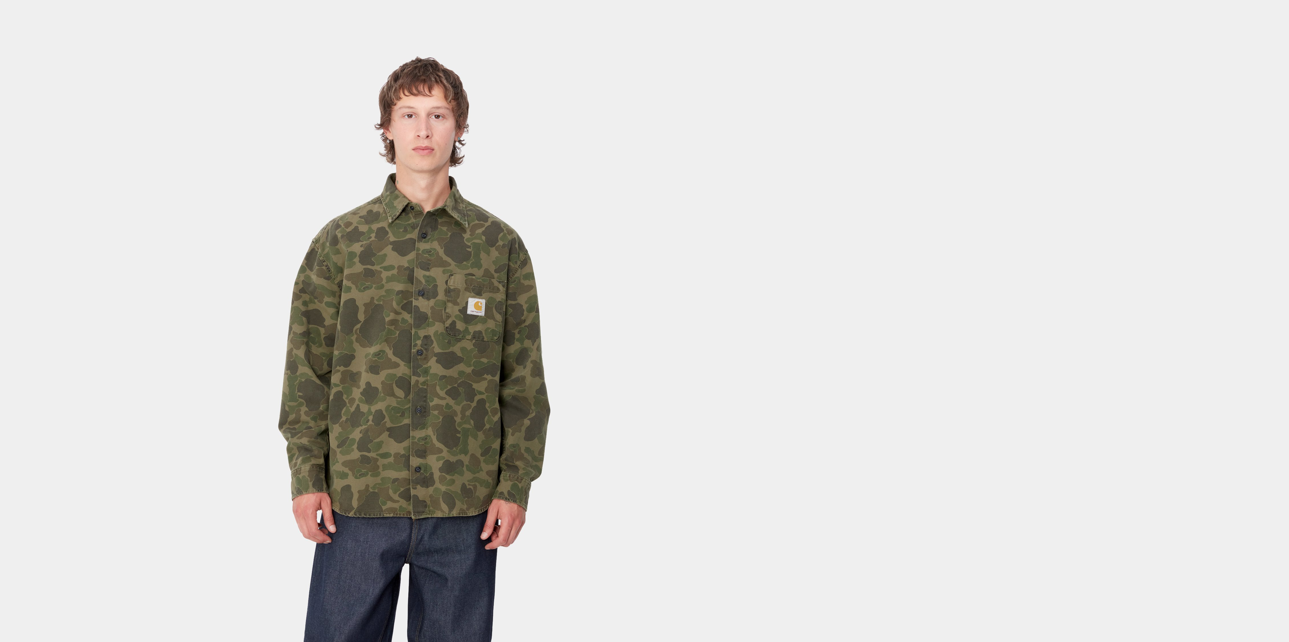 Carhartt WIP L/S Duck Shirt, Camo Duck, Green / Office Green | Official  Online Store