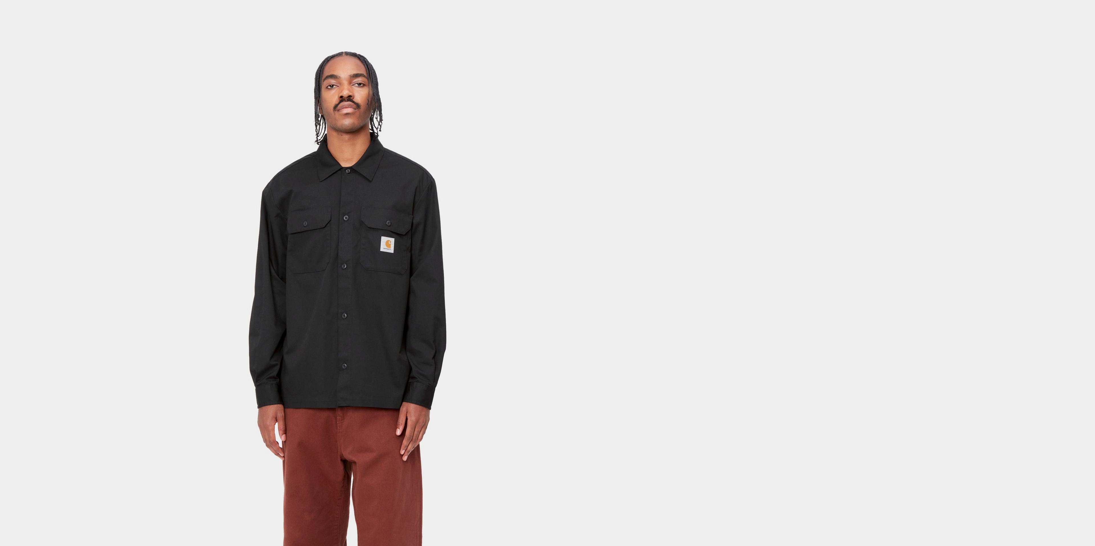Carhartt WIPブラック カバーオール Sサイズ　中古扱い Carhartt カーハート カバーオール風シャツジャケット ブラック