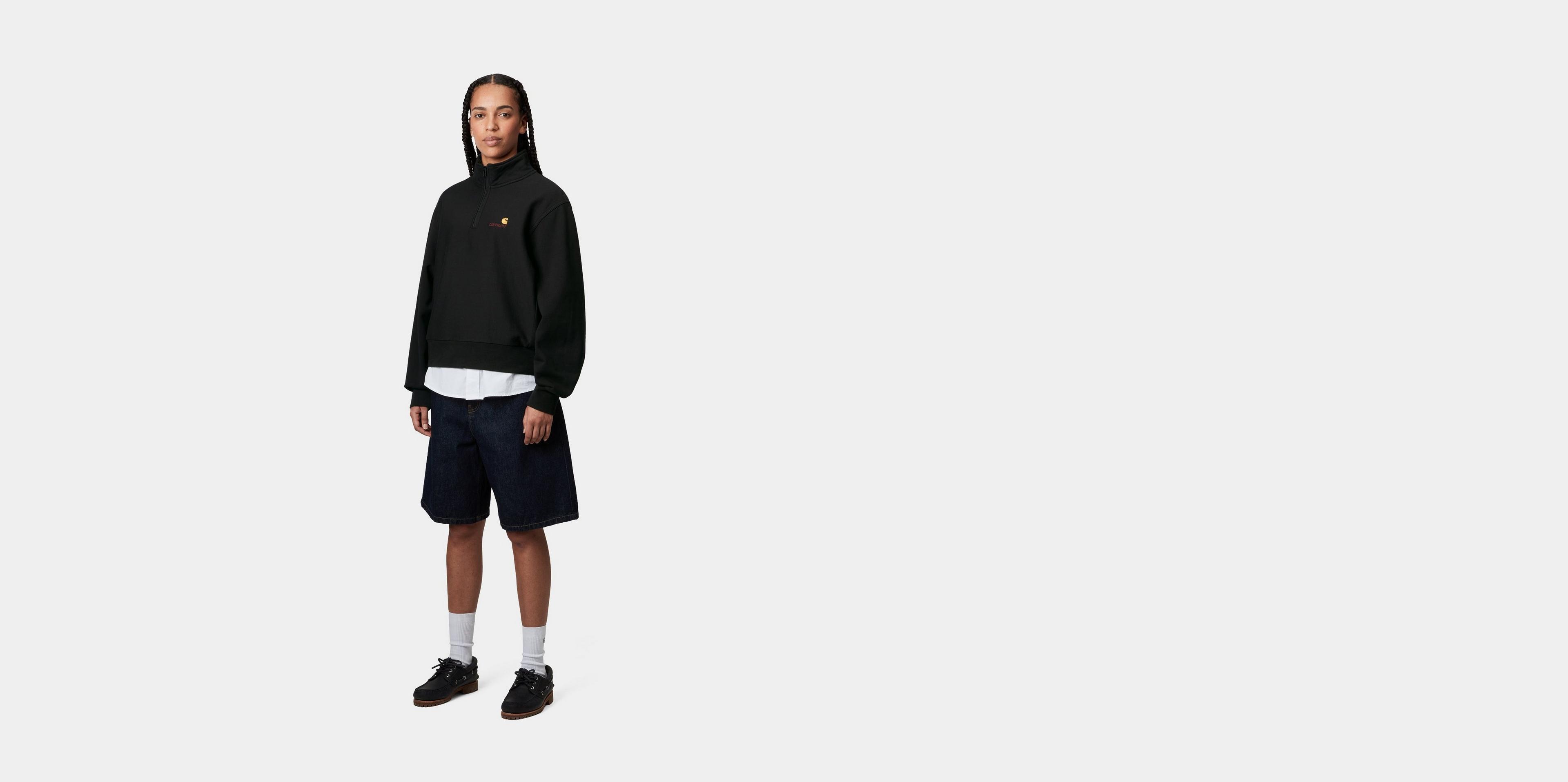 Carhartt WIP W' American Script High Neck Sweatshirt, Black