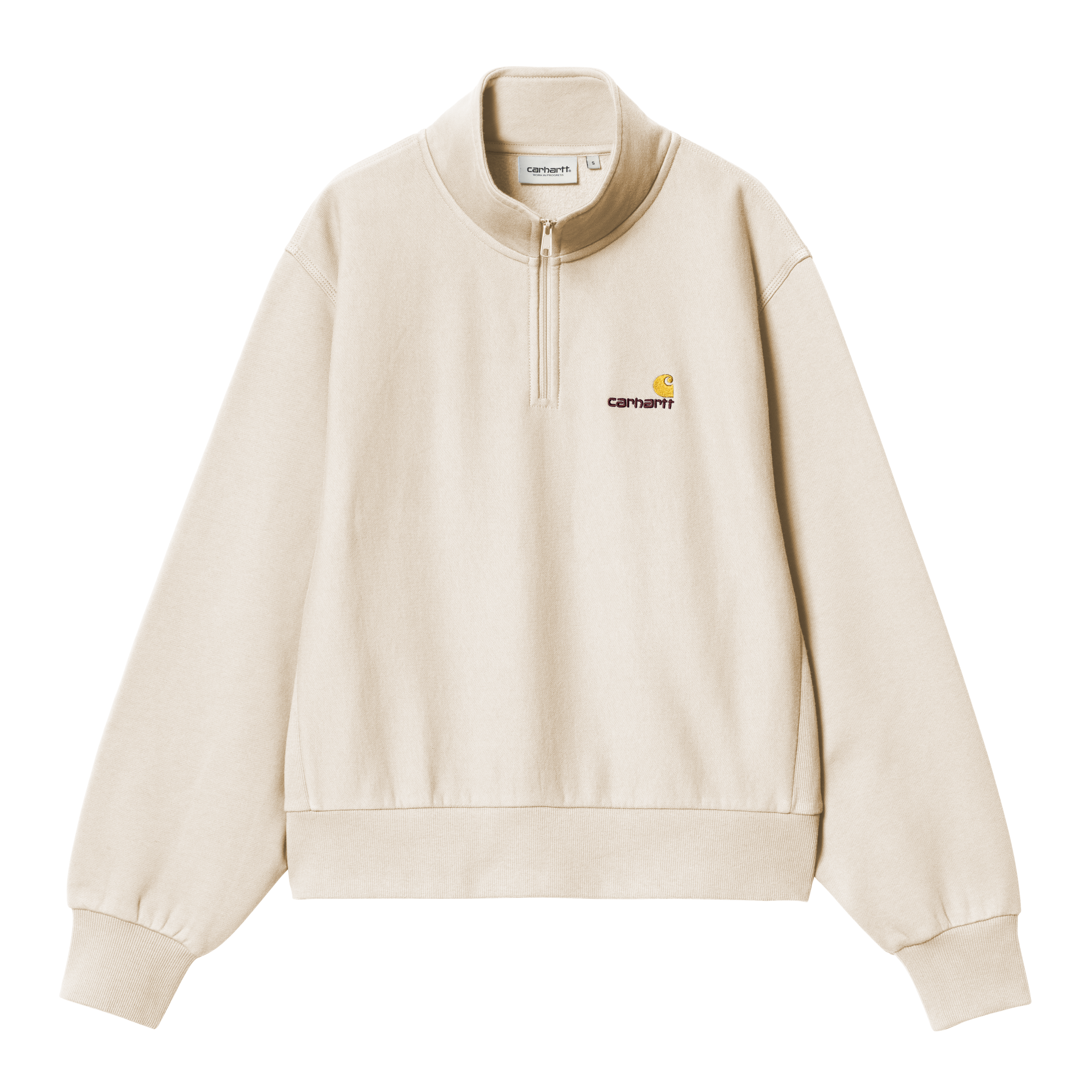 Carhartt WIP Women’s American Script High Neck Sweatshirt en Beige