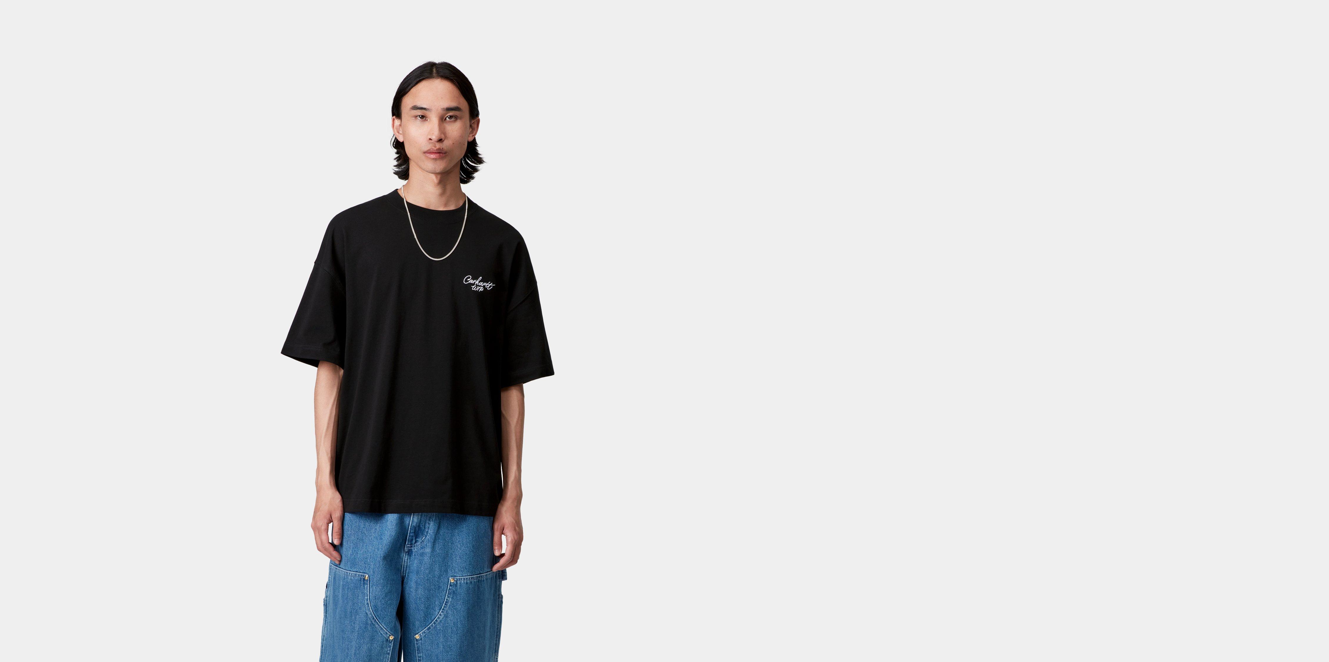 Carhartt WIP Short Sleeve Signature Script T-Shirt in Nero