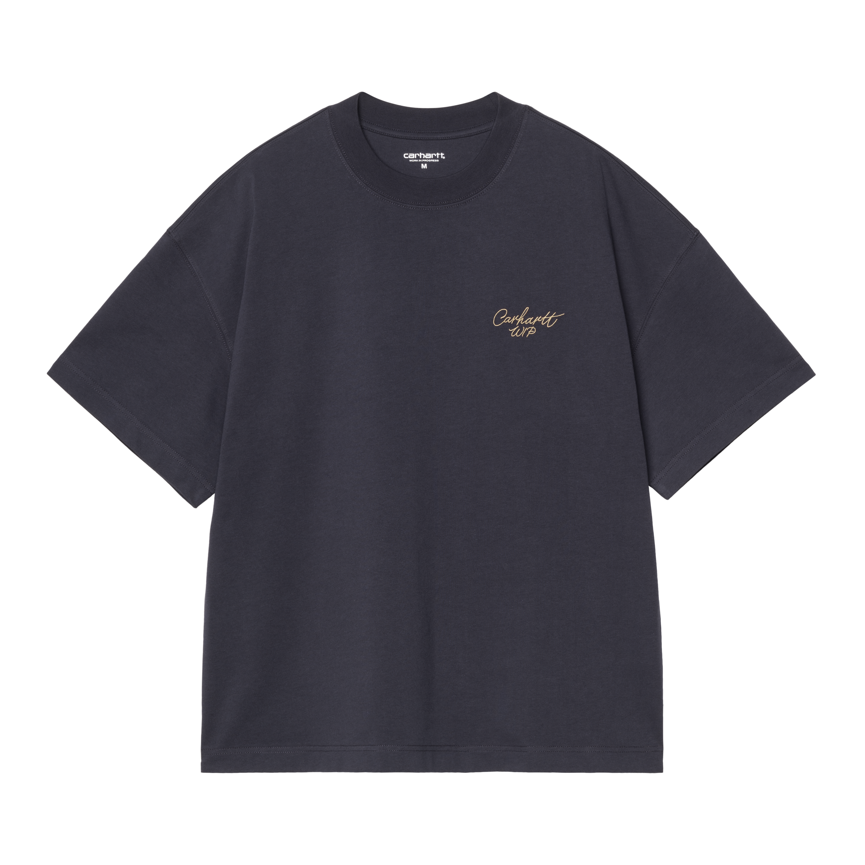 THEREDTHREAD ink script hook top（_black） Carhartt WIP S/S Signature Script T-Shirt, Dark Navy / WIP Dusty H