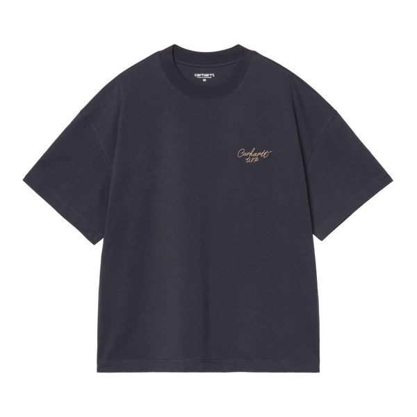 S/S Signature Script T-Shirt Dark Navy / WIP Dusty H