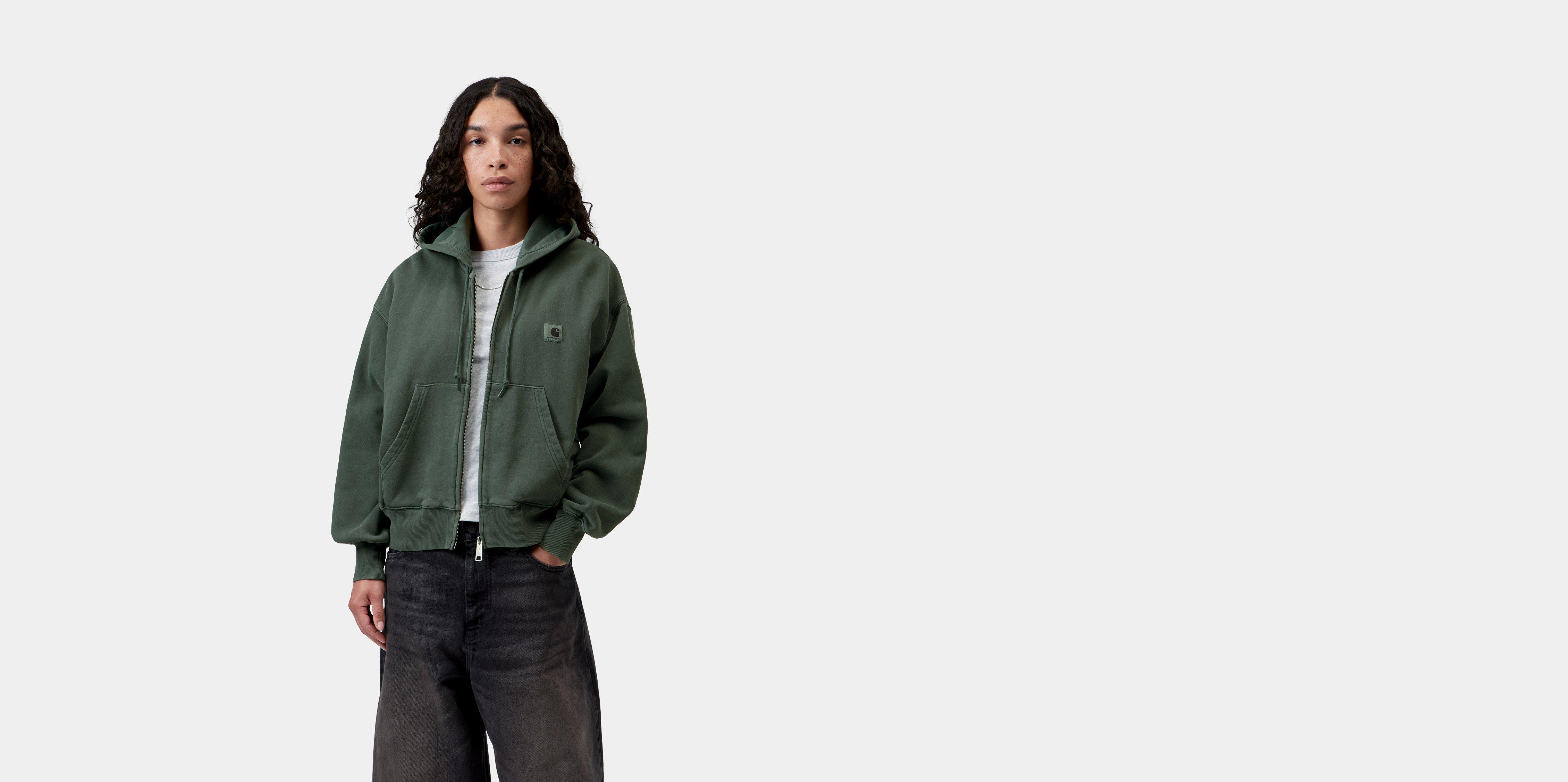 Carhartt WIP W' Hooded Nelson Jacket Dark Scarab garment dyed | green | S | Women